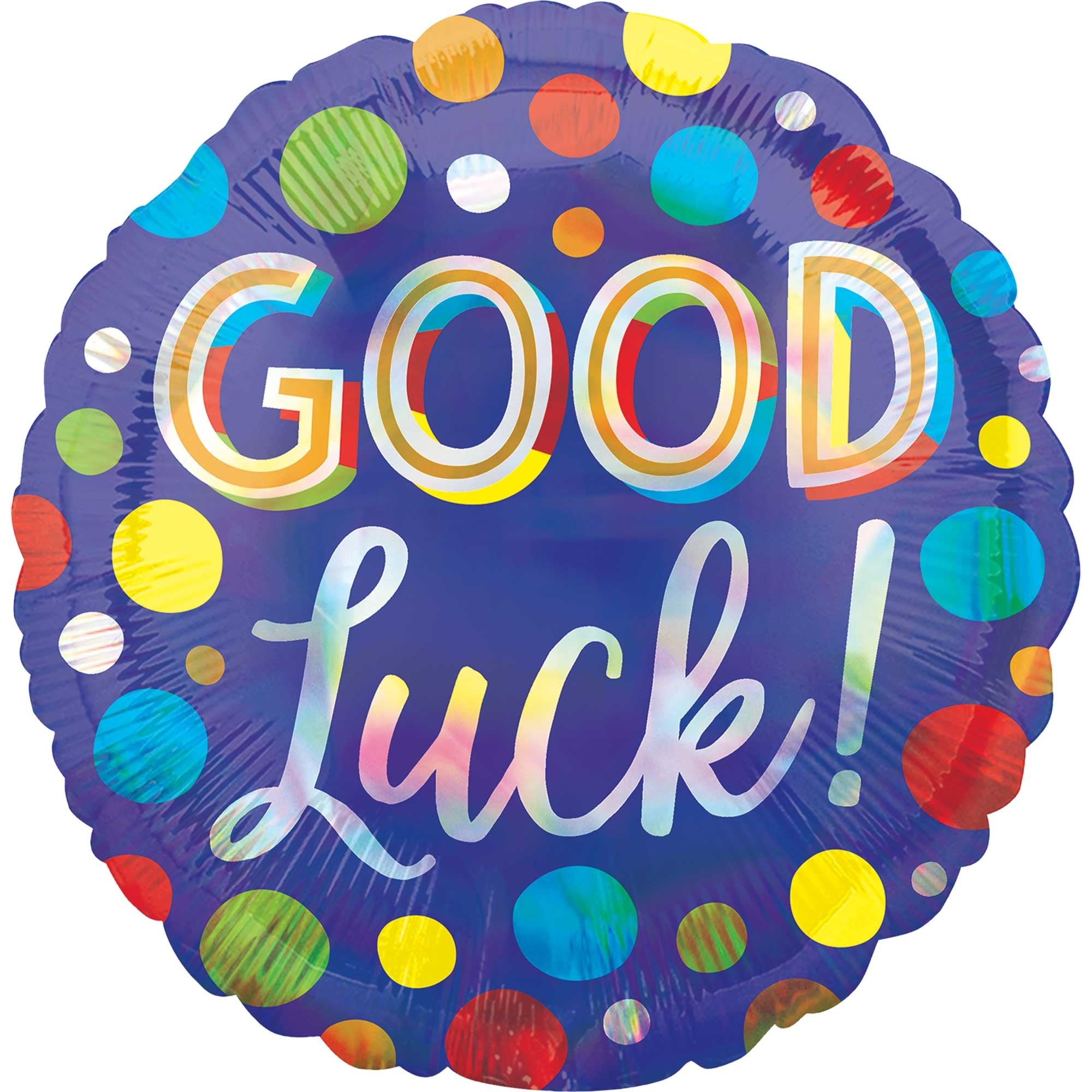 45cm Standard Good Luck Iridescent Holographic Dots Balloon - Perfect for Birthday Parties, Baby Showers & Wedding Decorations