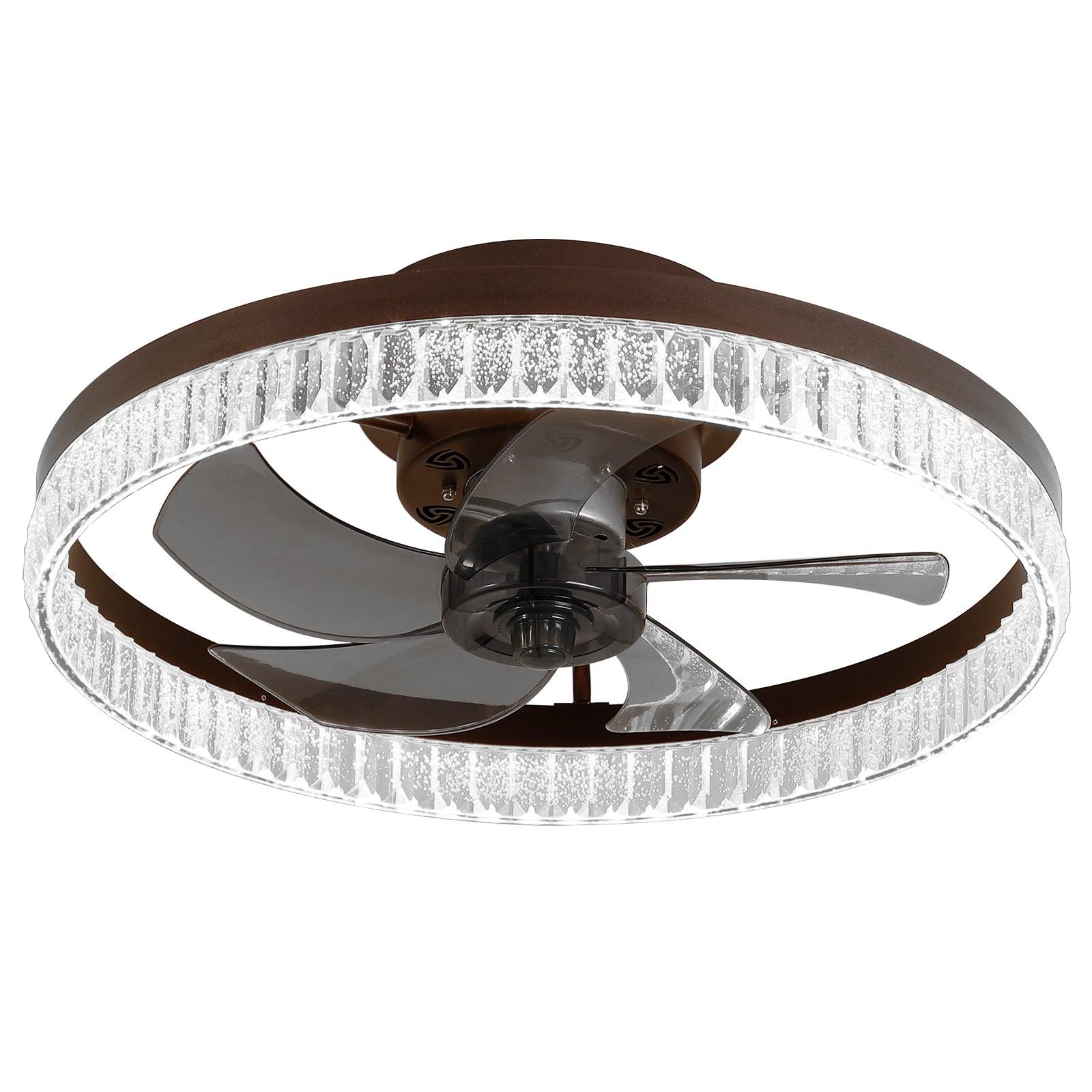 Modern LED Ceiling Fan with Lights - Remote Control, Minimalist Ring Chandelier Design for Bedroom, Nursery, Living Room | Energy Efficient Cooling & Stylish Lighting Solution