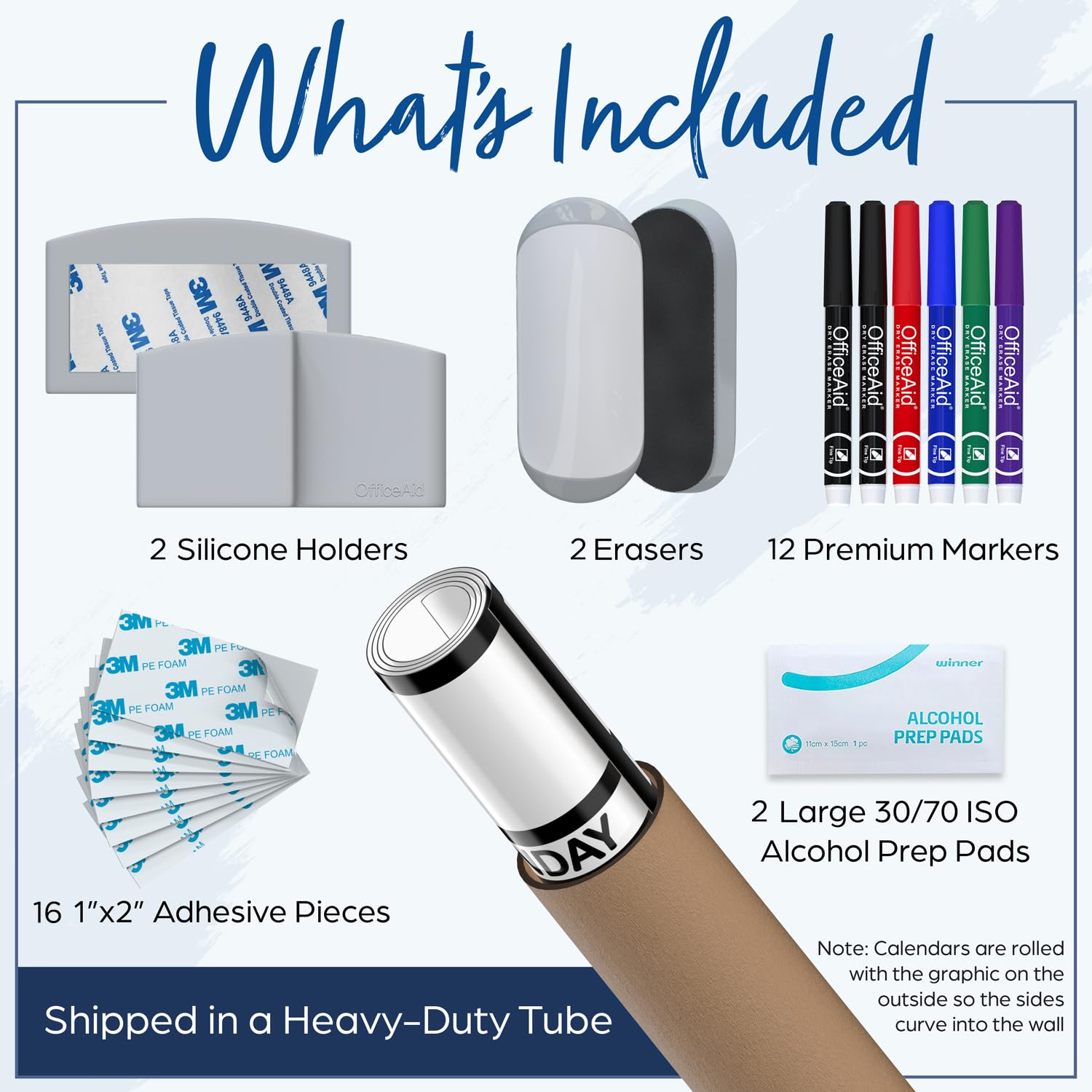 (2 Pack) Small Dry Erase Wall Calendar 17x26 - Undated Reusable Whiteboard Planner for Office, Home & School - Perfect for Scheduling, Planning, and Organizing Tasks