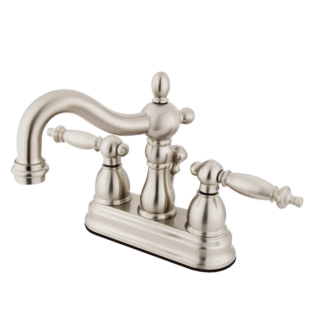 Kingston Brass KB1605TL 4-Inch Centerset Bathroom Faucet - Chrome Finish, Single Handle for Sink Vanity, Perfect for Small Bathrooms and Powder Rooms