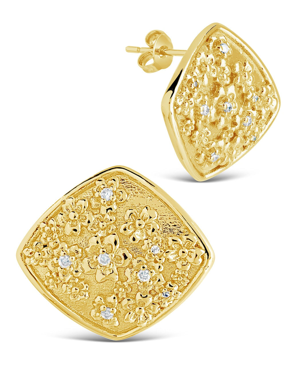 Ophelia CZ Floral Stud Earrings for Women - Elegant Cubic Zirconia Flower Earrings - Perfect for Wedding, Party & Everyday Wear