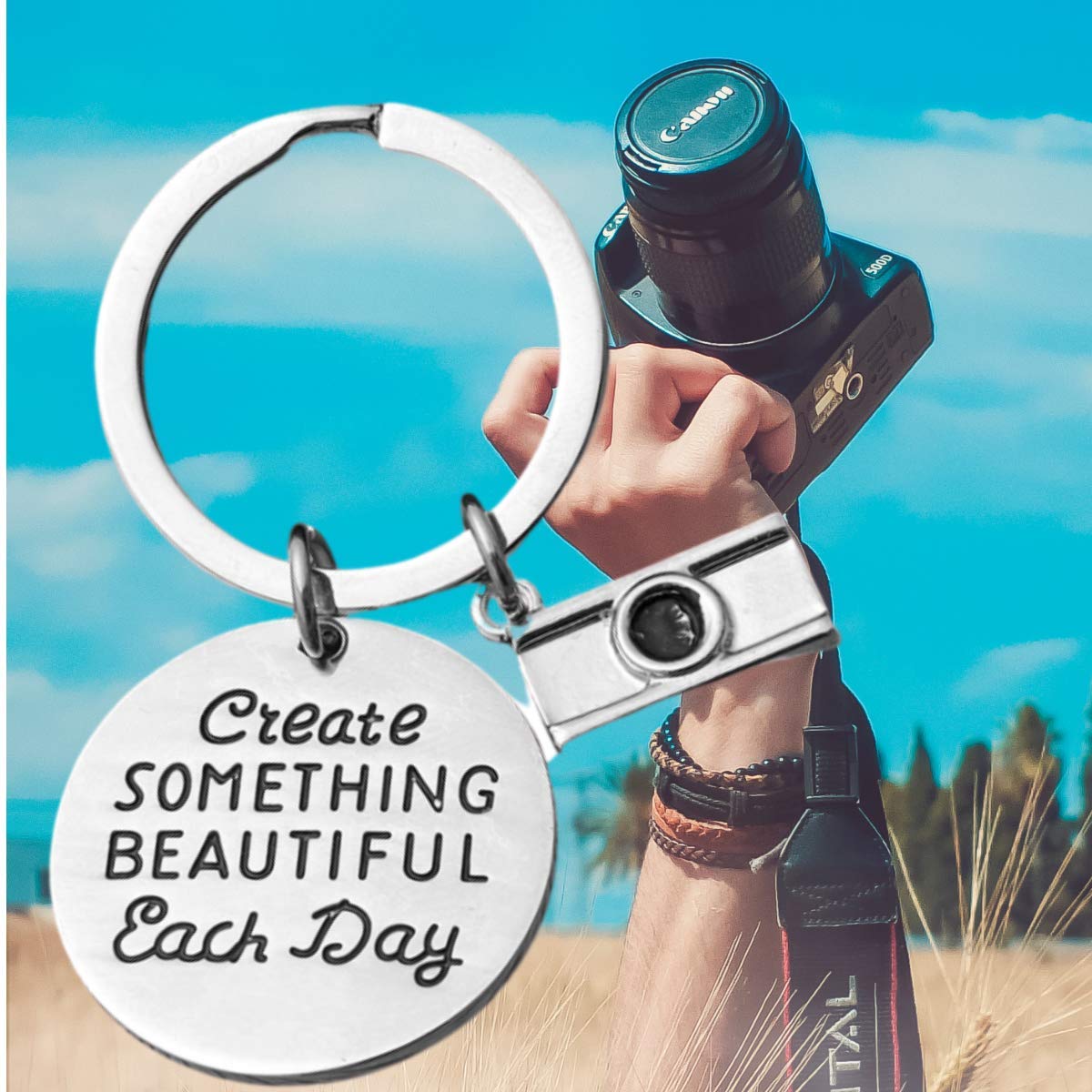 Infinity Collection Photographer Keychain - Unique Photography Gift for Photographers & Photography Lovers - Create Something Beautiful Each Day Charm - Perfect for Camera Bags, Birthday Gifts & Photography Enthusiasts