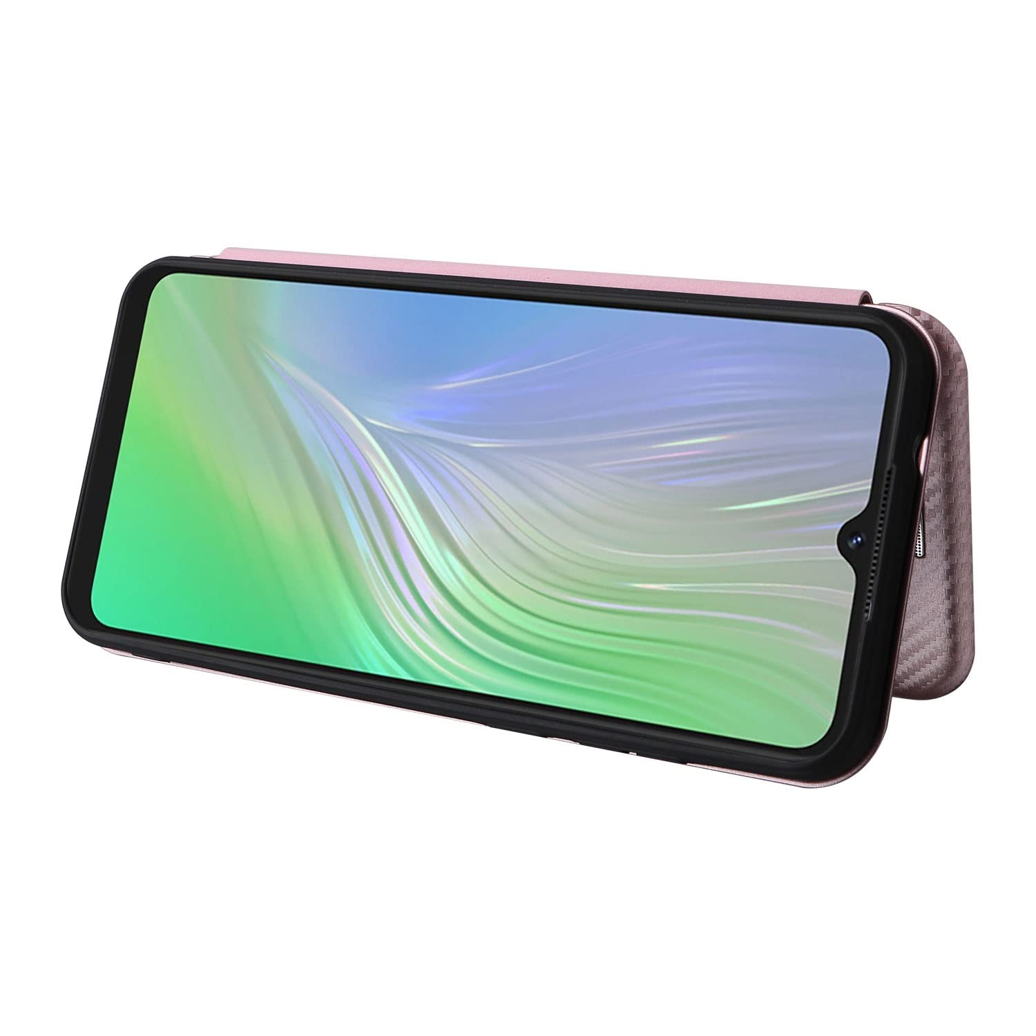 Luxury Carbon Fiber PU+TPU Hybrid Flip Wallet Case for Blackview A55 - Shockproof Full Protection Phone Cover (Pink) | Perfect for Business, Travel & Everyday Use