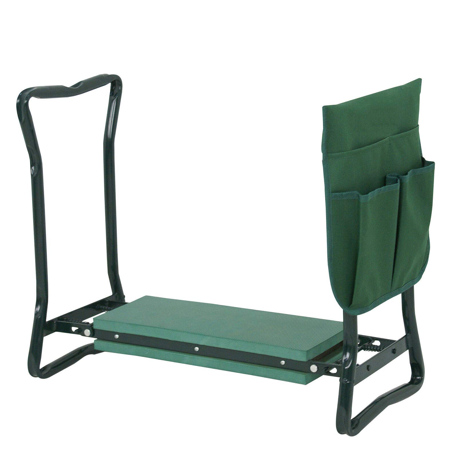 Foldable Garden Kneeler Bench with Soft Cushion Seat & Tool Pouch - Ergonomic Kneeling Stool for Gardening, Weeding, and Outdoor Work - Comfortable Support for Knees and Back