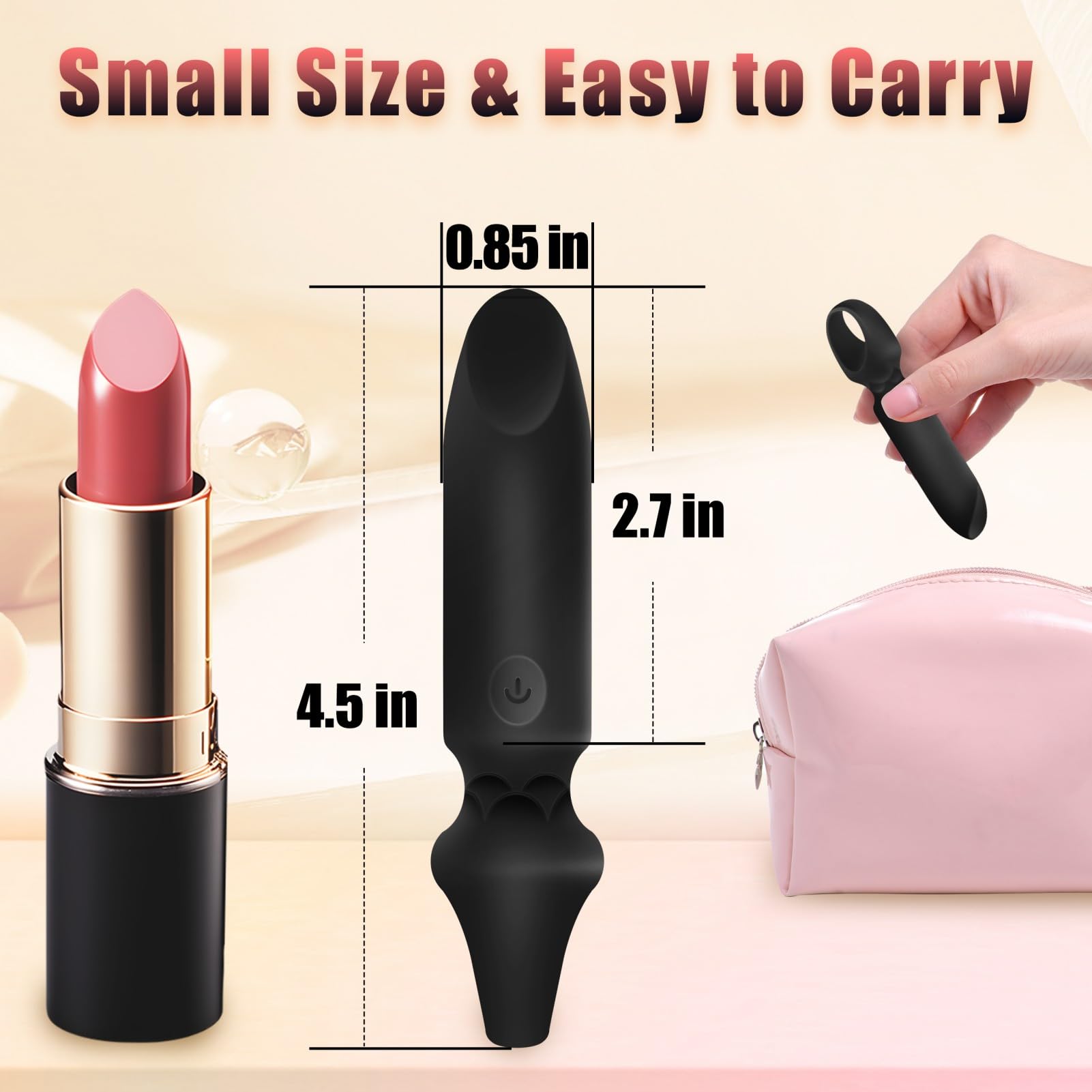 LUKIKI Bullet Vibrator for Women - 10 Powerful Vibration Modes, Lipstick Design Mini Vibrator for G Spot & Clitoral Stimulation, Discreet & Portable Travel Sex Toy | Perfect for Solo Play, Couples Fun & Sensual Massage