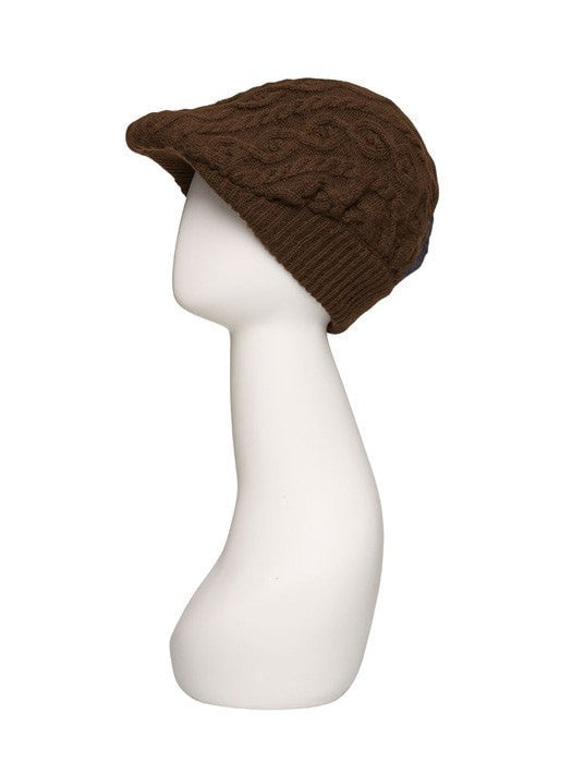 Vintage Cable Knit Gatsby Hat for Men - Classic 1920s Inspired Wool Winter Cap - Perfect for Themed Parties, Cosplay & Cold Weather Fashion