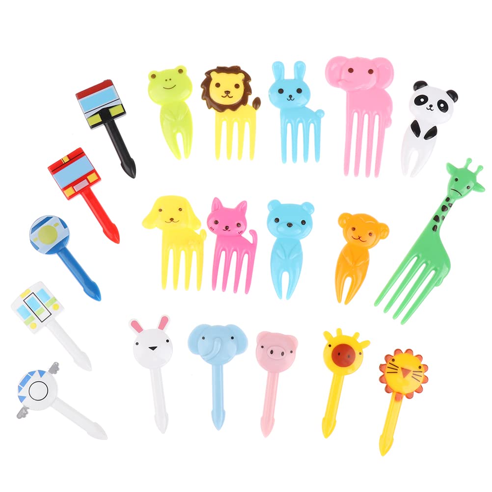 Eyomii 40-Piece Mini Animal Cartoon Food Picks Set - Fun Bento & Fruit Forks for Kids Snacks, Dessert Decorations, Party Platters - Adorable Animal Toothpicks for Creative Food Presentation