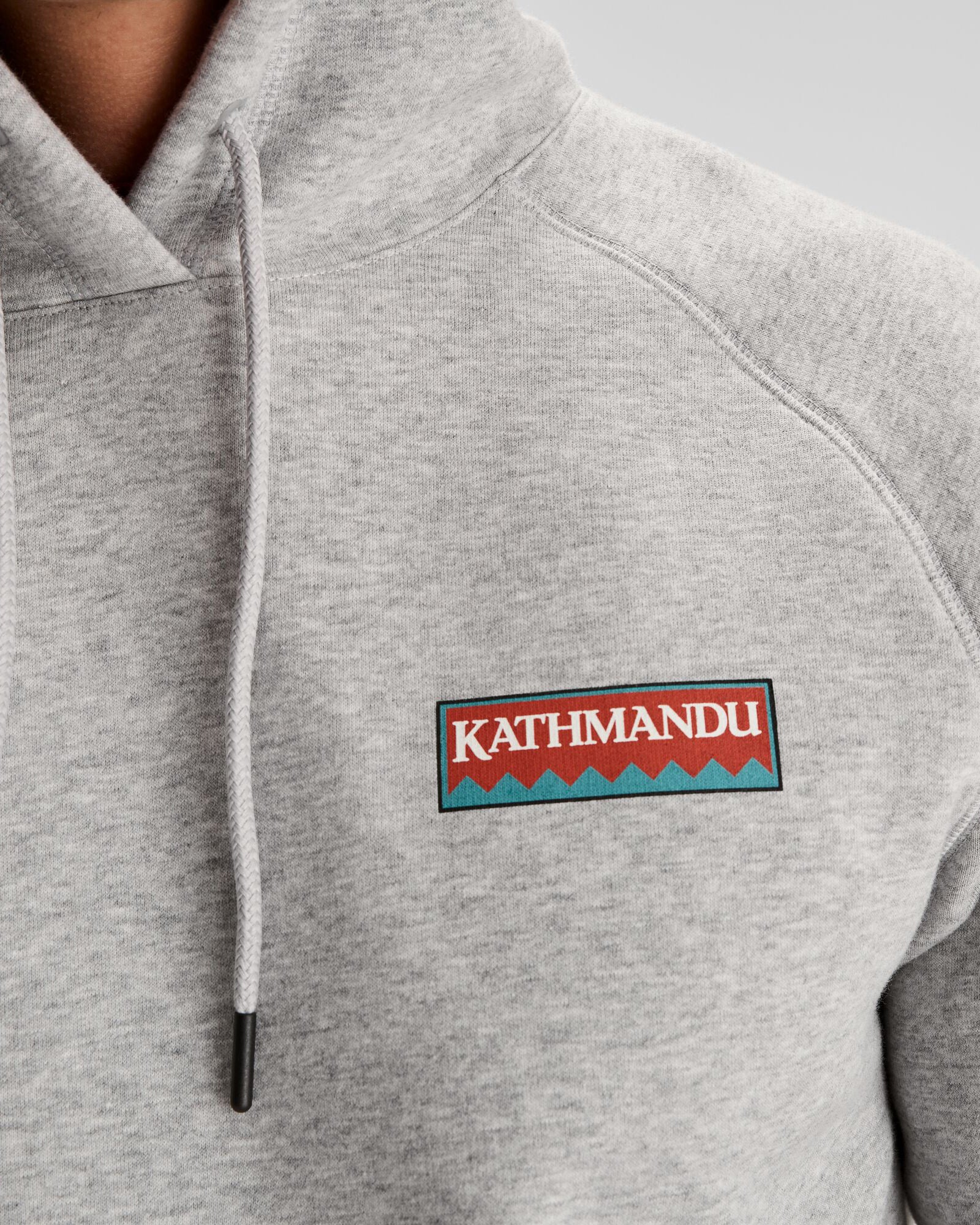 Men's Kathmandu Heritage Logo Slouchy Hoodie - Light Grey Marle | Cozy Pullover Sweatshirt for Casual Wear & Outdoor Adventures