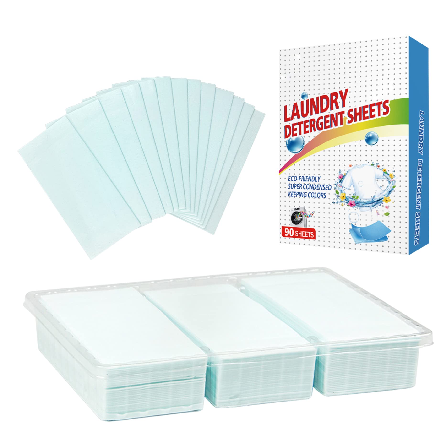 Eco-Friendly Biodegradable Laundry Detergent Sheets - 90 Count Hypoallergenic & Fragrance-Free for Sensitive Skin | Concentrated Wash Sheets for Travel, Baby Clothes, Home, Gym & Camping | Sustainable Laundry Soap for Allergy Sufferers, Dorms & Outdoor Adventures | Perfect for Eco-Conscious Families, Backpacking & Hotels | Great for Sensitive Skin Care & Sustainable Living | Ideal for Daily Use, Emergency Kits & Green Households