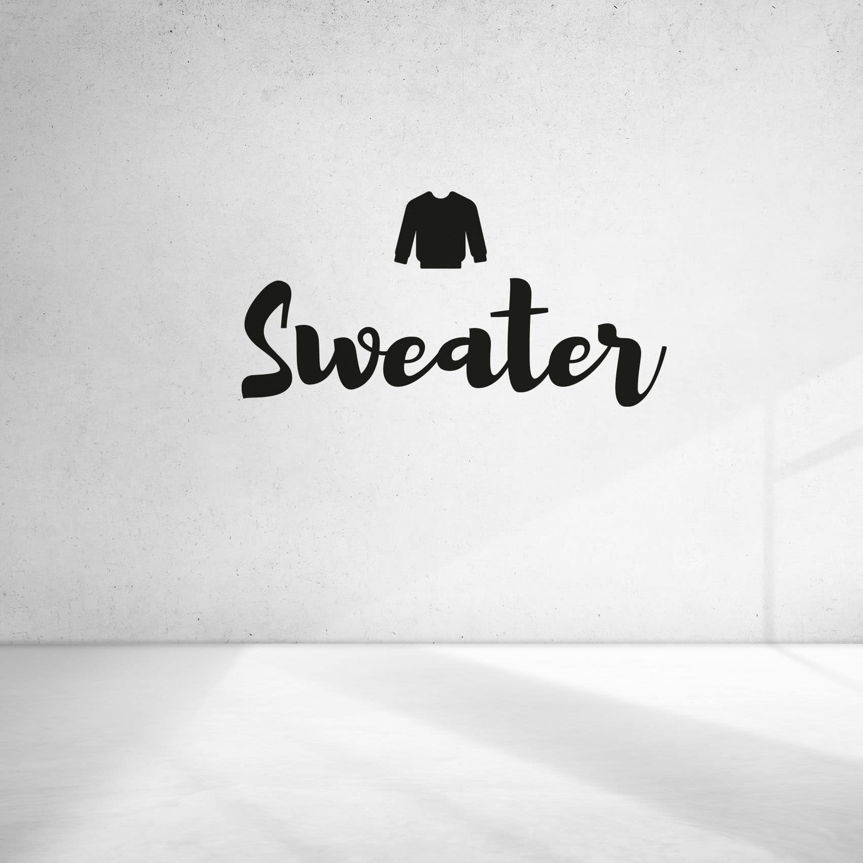 Stylish Vinyl Wall Decal - 8x20 Inch Closet Sweater Area Label for Shoe Storage & Wardrobe Organization | Perfect for Dressing Rooms, Bedroom Closets & Home Decor