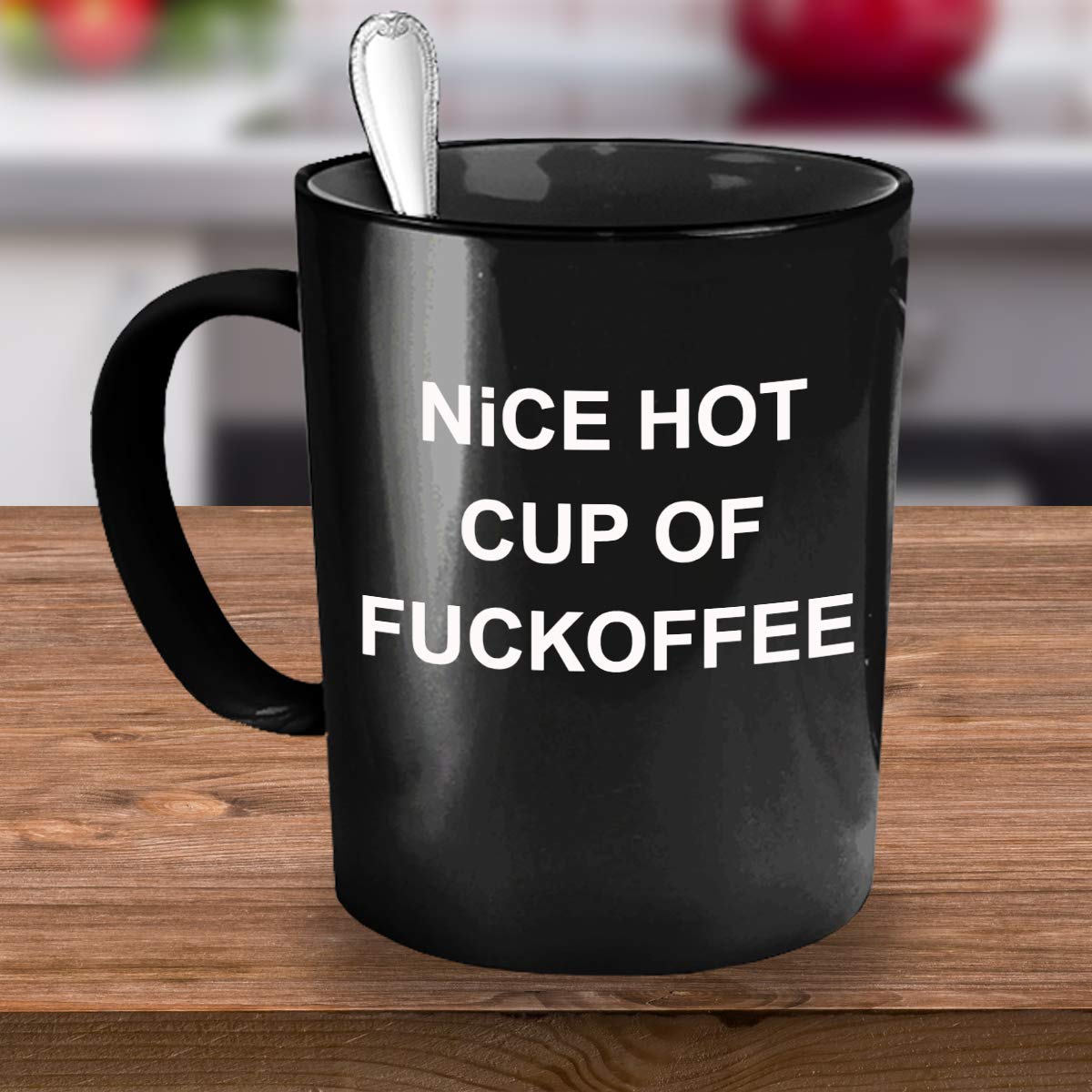 Deadpool Mug - 11 oz Black Porcelain Coffee Cup with 'Nice Hot Cup of Fuckoffee' Design - Perfect Gift for Husband, Marvel Fans & Coffee Lovers - Great for Office, Home Use & Geek Collectors