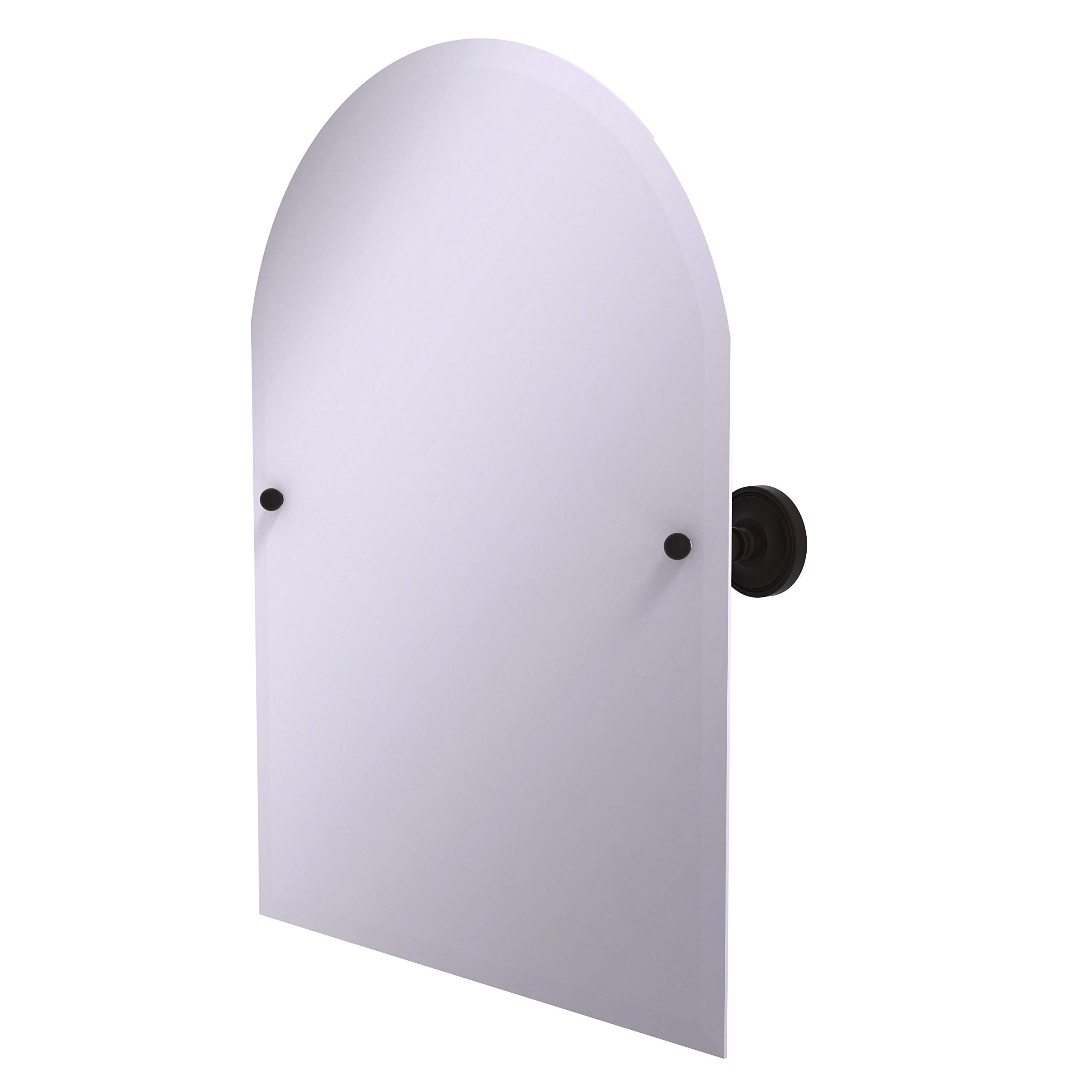 Allied Brass PR-94 Frameless Arched Top Tilt Beveled Edge Wall Mirror in Oil Rubbed Bronze - Perfect for Bathroom, Bedroom, and Entryway Decor