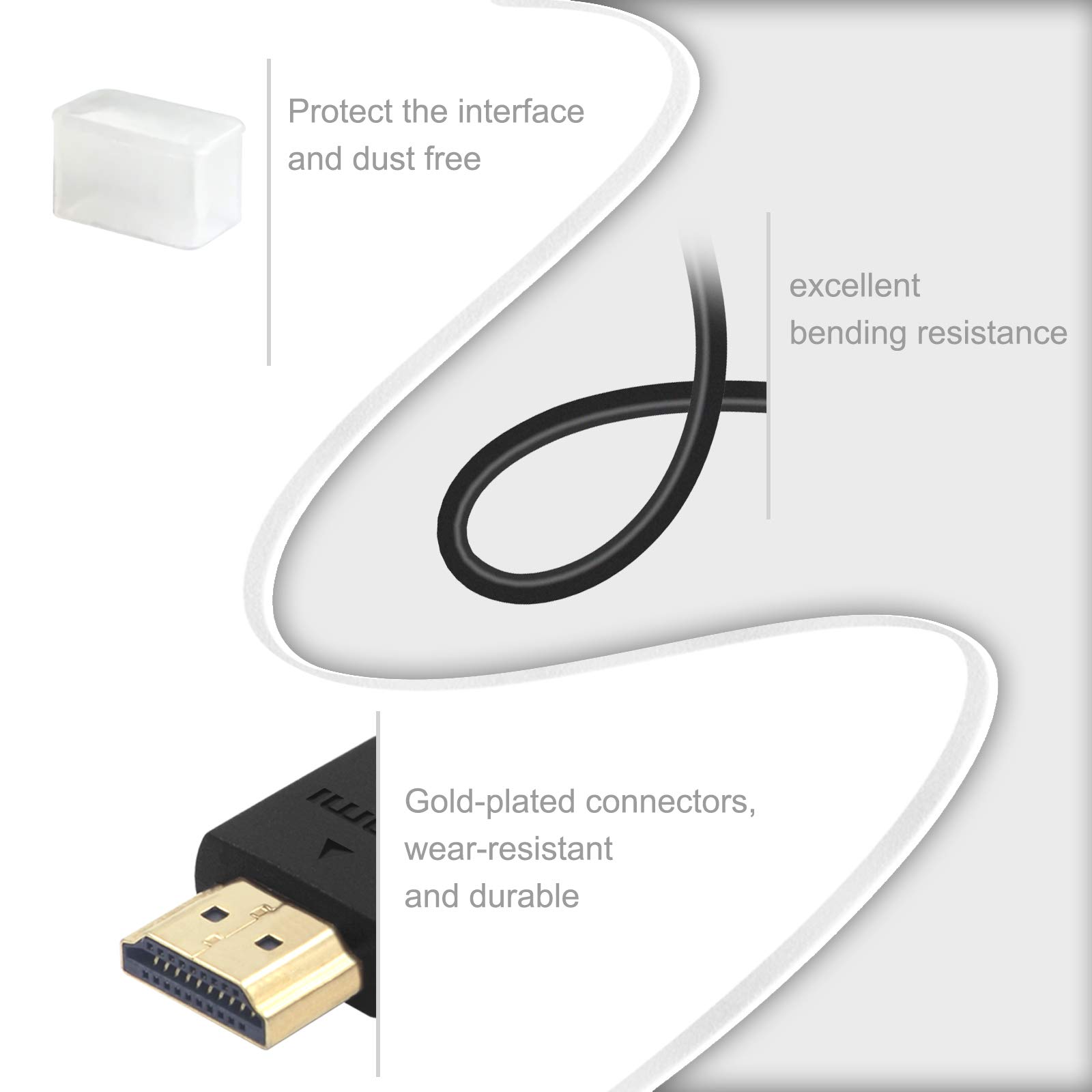4K HDMI Extender Cable Male to Female Adapter - Short HDMI Extension Cord for Roku TV Stick, PS5, Laptop, PC, Nintendo Switch, Blu-ray Player, Google Chromecast & HDTV - 2-Pack for Home Theater & Gaming Setup