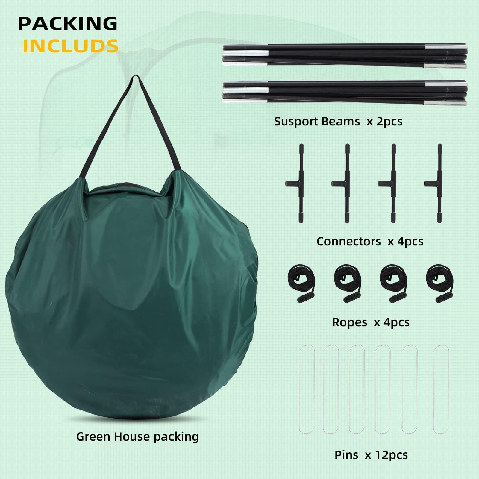 Upgraded Pop-Up Plant Greenhouse for Outdoors - 96