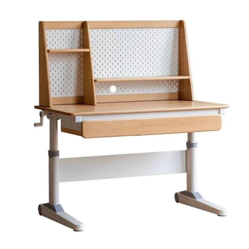 Solid Beech Wood Adjustable Lift Study Desk - Perfect for Home Office, Reading & Writing Workspace