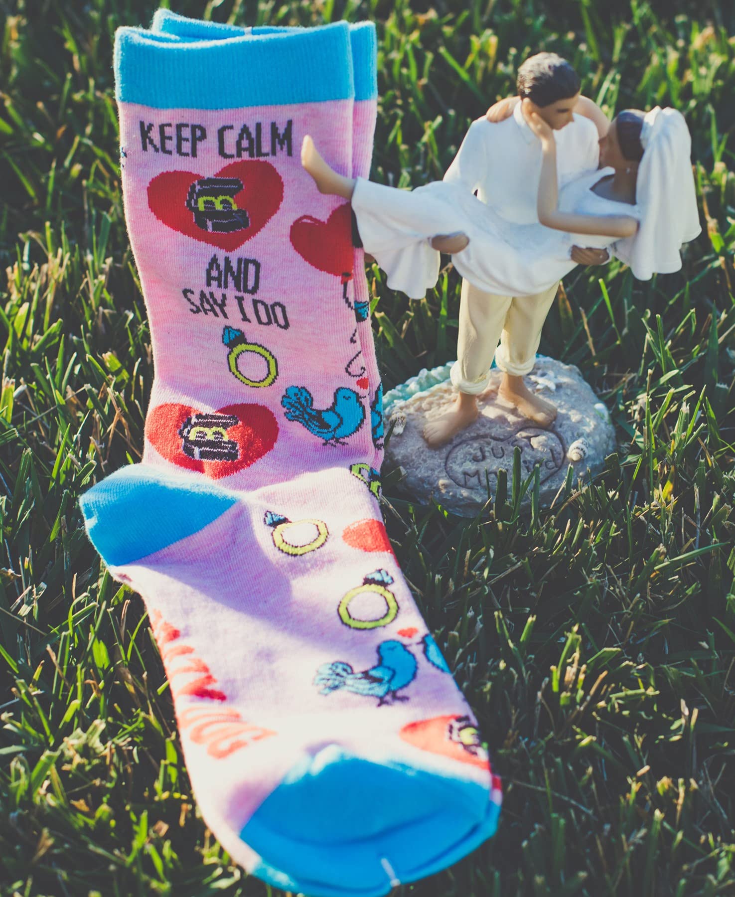 Funny Bride Wedding Socks for Women - Keep Calm and Say I Do Novelty Footwear - Perfect for Bridal Showers, Bachelorette Parties & Engagement Gifts