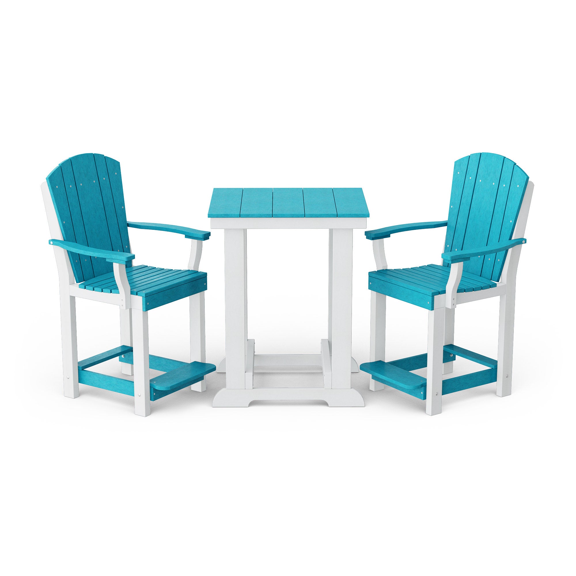 Heritage 3-Piece Patio Counter Height Bar Set - Outdoor Bistro Table & Stools for Backyard, Deck, Garden, Poolside Dining & Entertaining