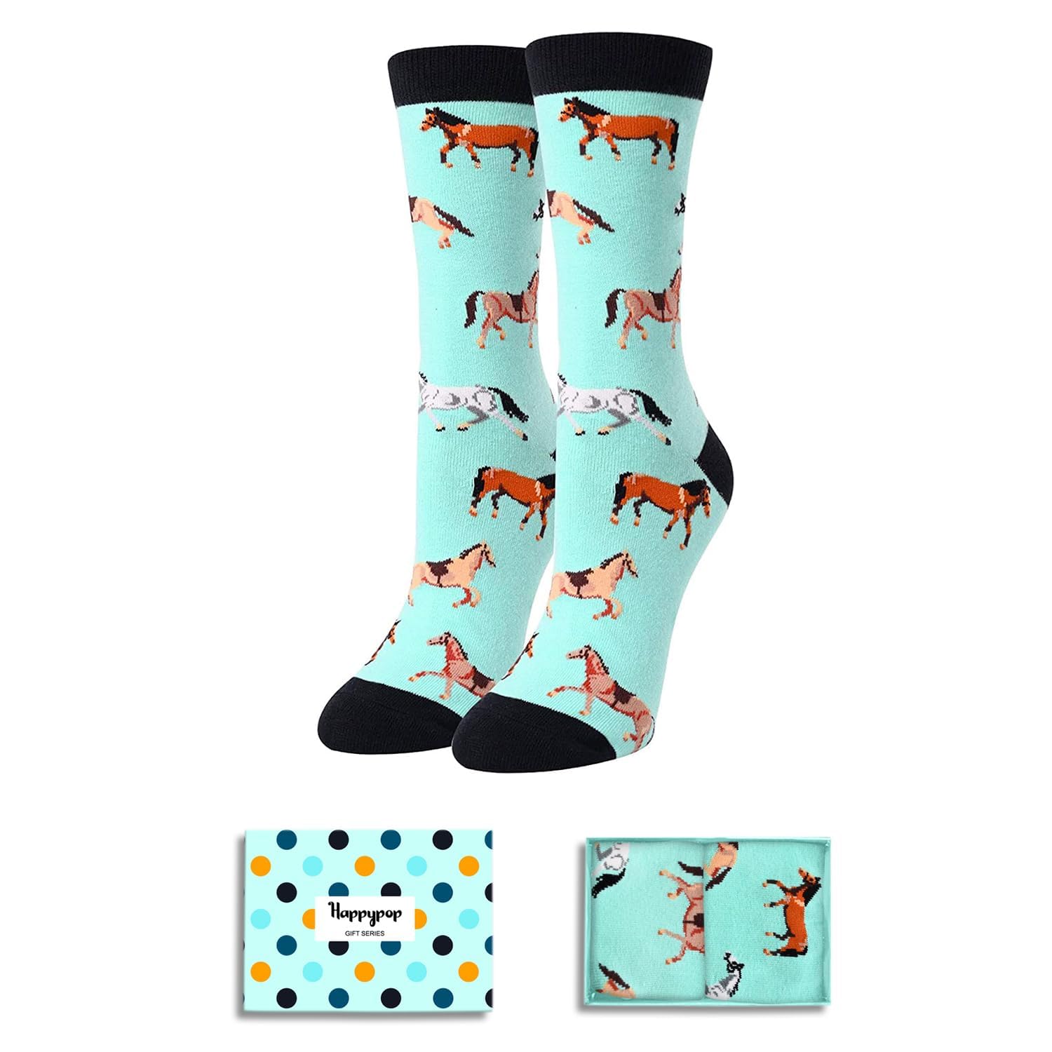 HappyPop Funny Animal Novelty Socks for Women & Girls - Cute Llama, Horse, Cow Crazy Socks - Perfect Gift for Teens, Birthday, Christmas | Wear for Parties, Gifts, Casual Fun