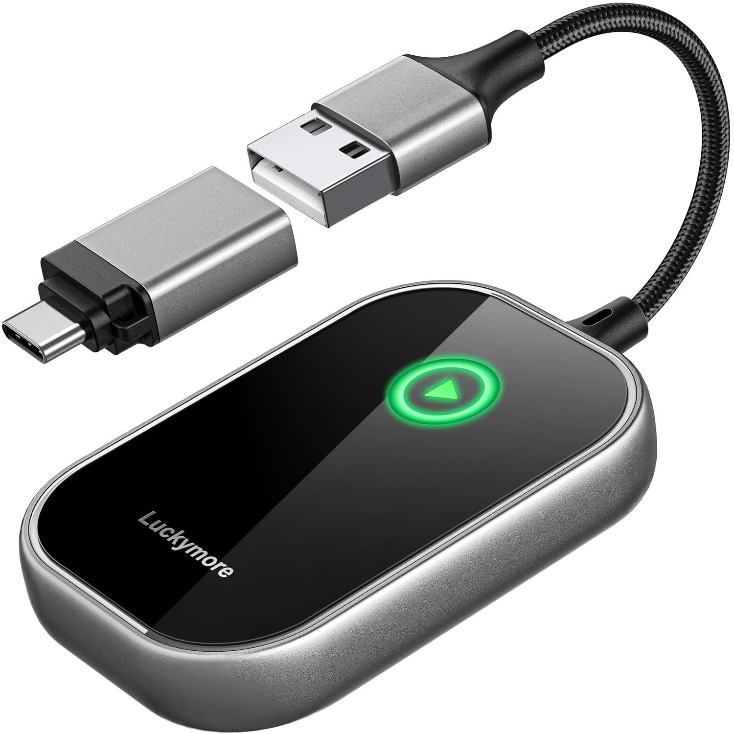 Luckymore Wireless CarPlay Adapter - Convert Wired to Wireless CarPlay Dongle for iPhone iOS 10+ | Plug & Play | Compatible with 2017+ Cars | Seamless Music Streaming & Hands-Free Calling for Safer Driving