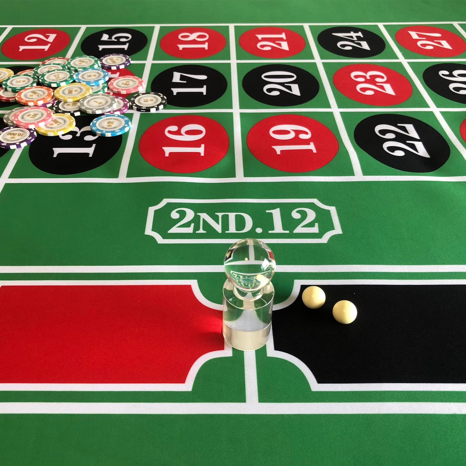 Premium Acrylic Roulette Marker Balls Set - 2 Replacement Wheel Balls & Win Marker for Casino, Poker, and Table Games | Perfect for Home Game Nights & Professional Casino Use