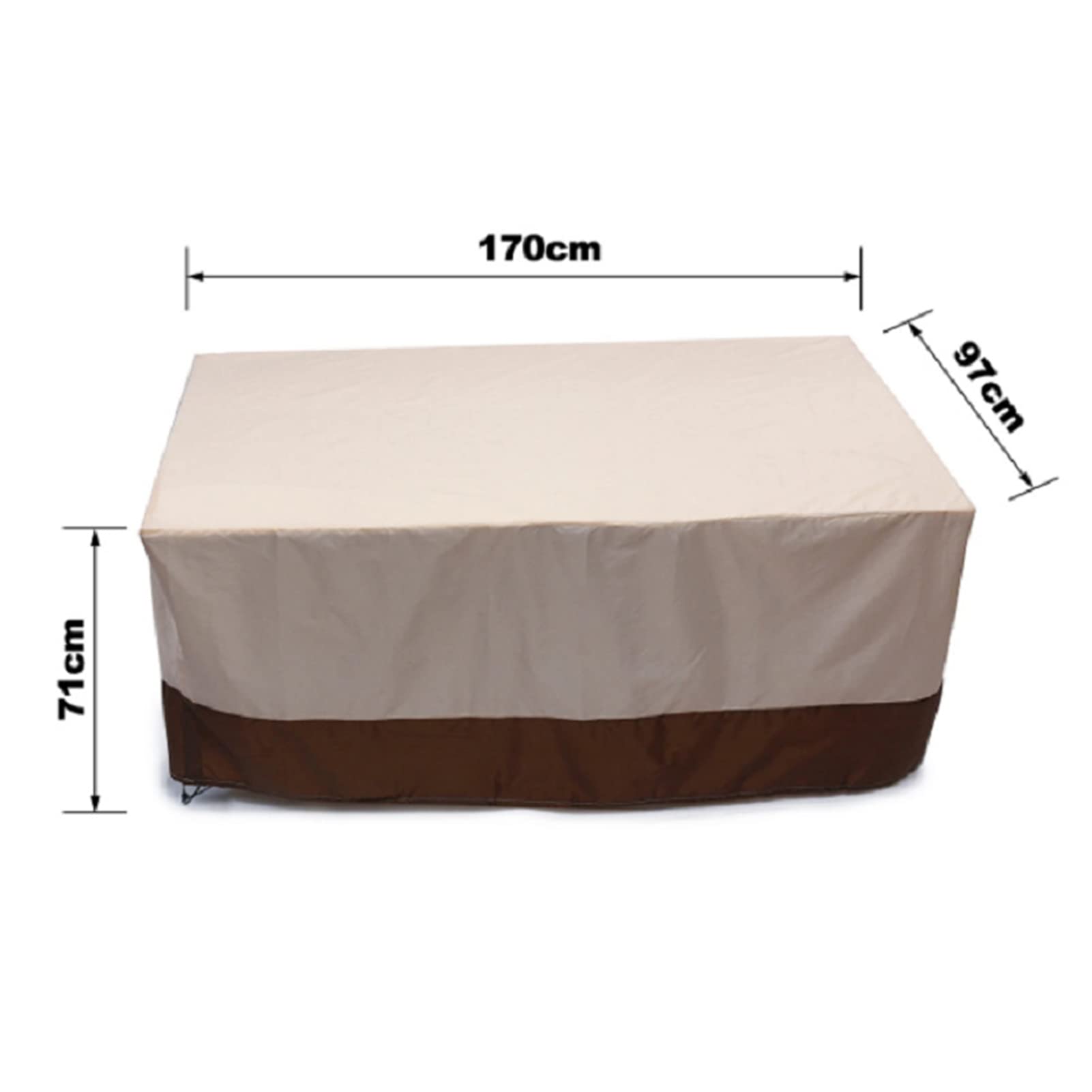 Waterproof 210D Patio Furniture Cover for Rectangular Dining Table & Chairs Set - All-Weather Outdoor Protection (170x97x71cm, Beige) | Perfect for Backyard, Garden & Deck Furniture Protection