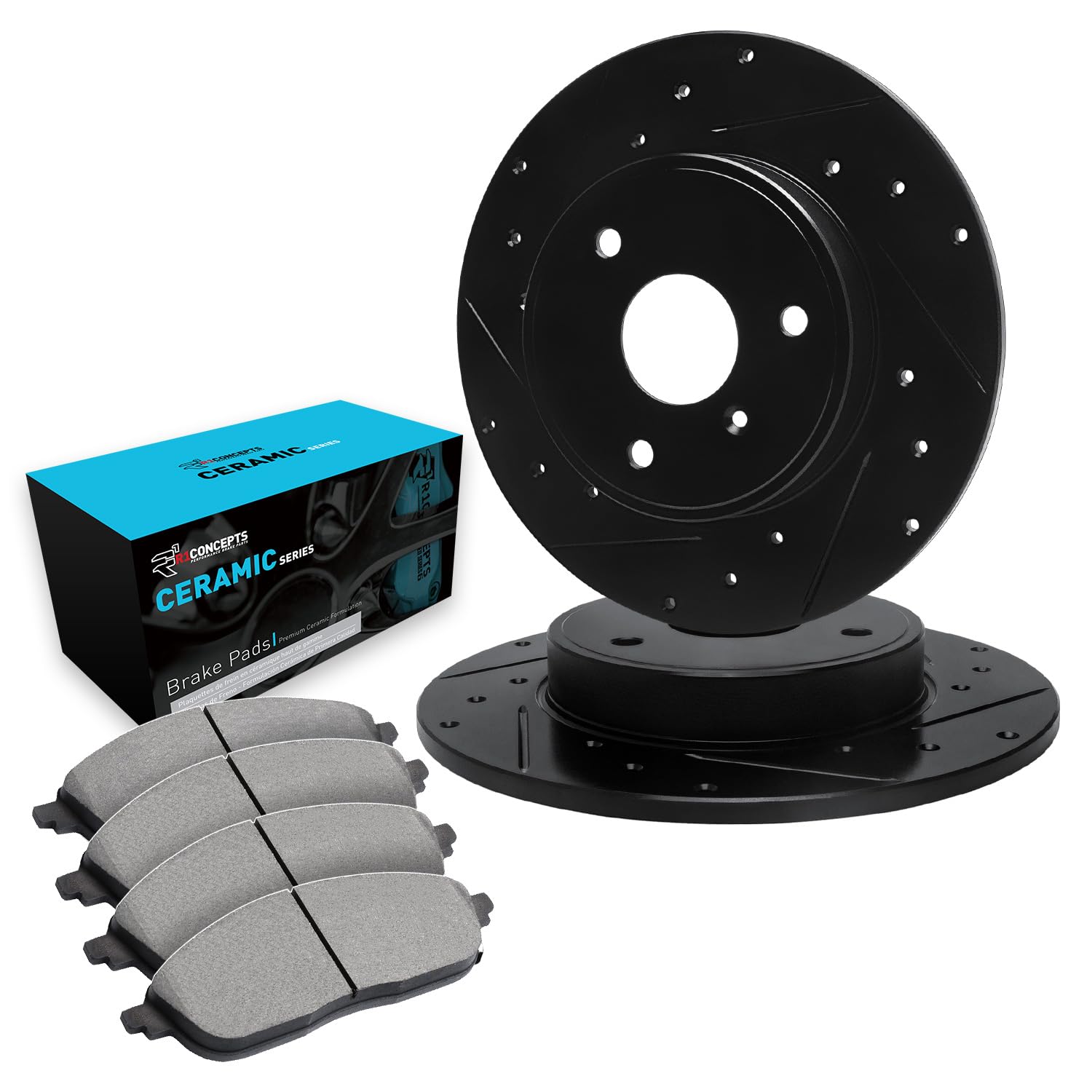 R1 Concepts Premium Ceramic Front Brake Pads and Rotors Kit - Compatible with 2005-2016 Smart Fortwo | High-Performance Braking System for City Driving & Daily Commutes