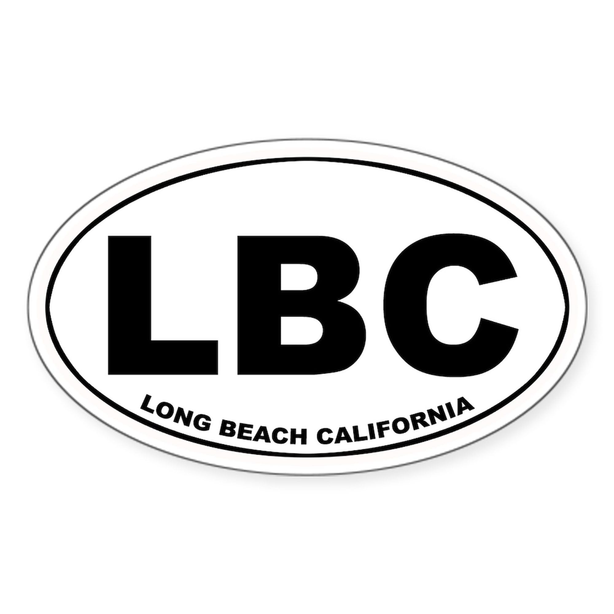 Long Beach CA LBC Oval Car Bumper Sticker - Waterproof Vinyl Decal for Cars, Laptops, Windows | Show Your Local Pride