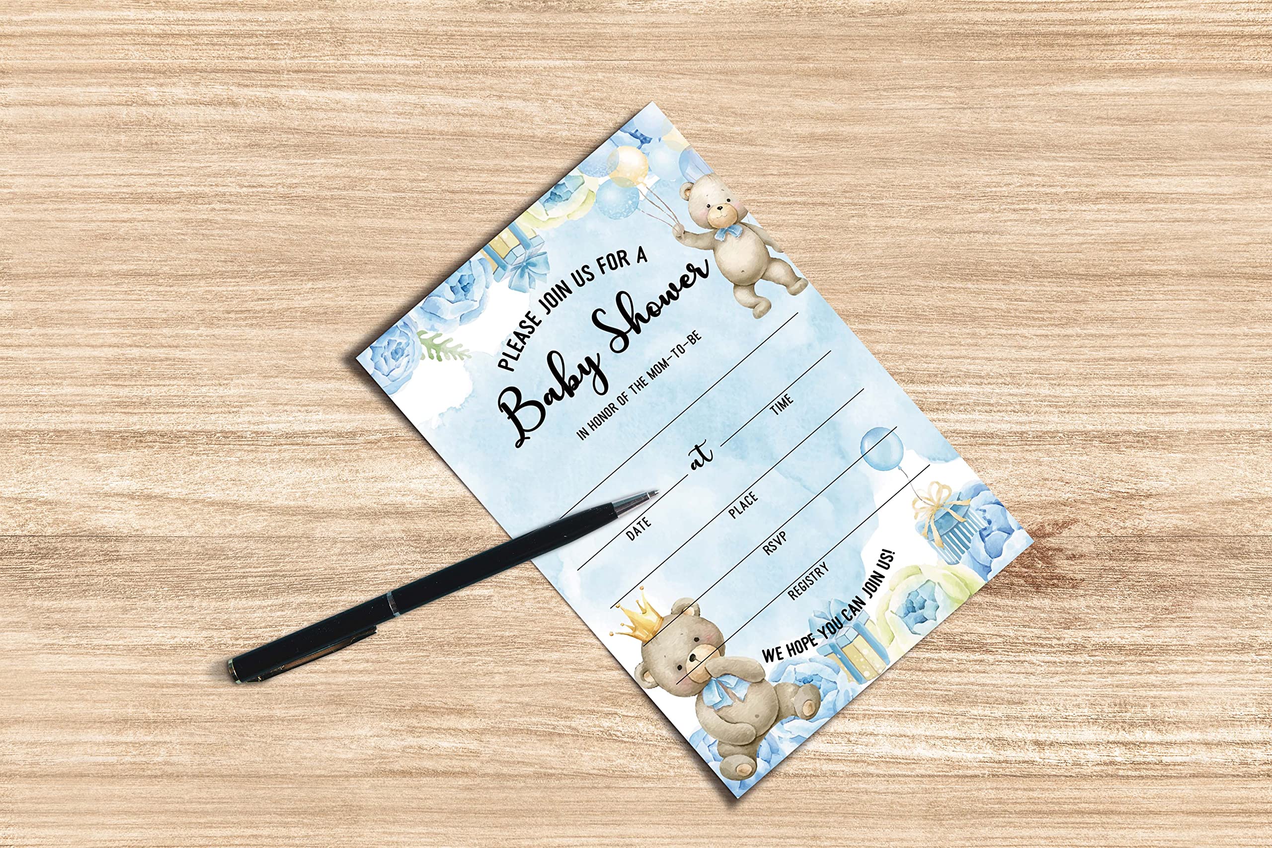 Baby Shower Invitations with Envelopes - 25 Pack Gender Reveal Party Fill-in Cards, Pregnancy Announcement Stationery, Baby Shower Decorations - Perfect for Gender Reveal Parties, Baby Showers & Pregnancy Announcements