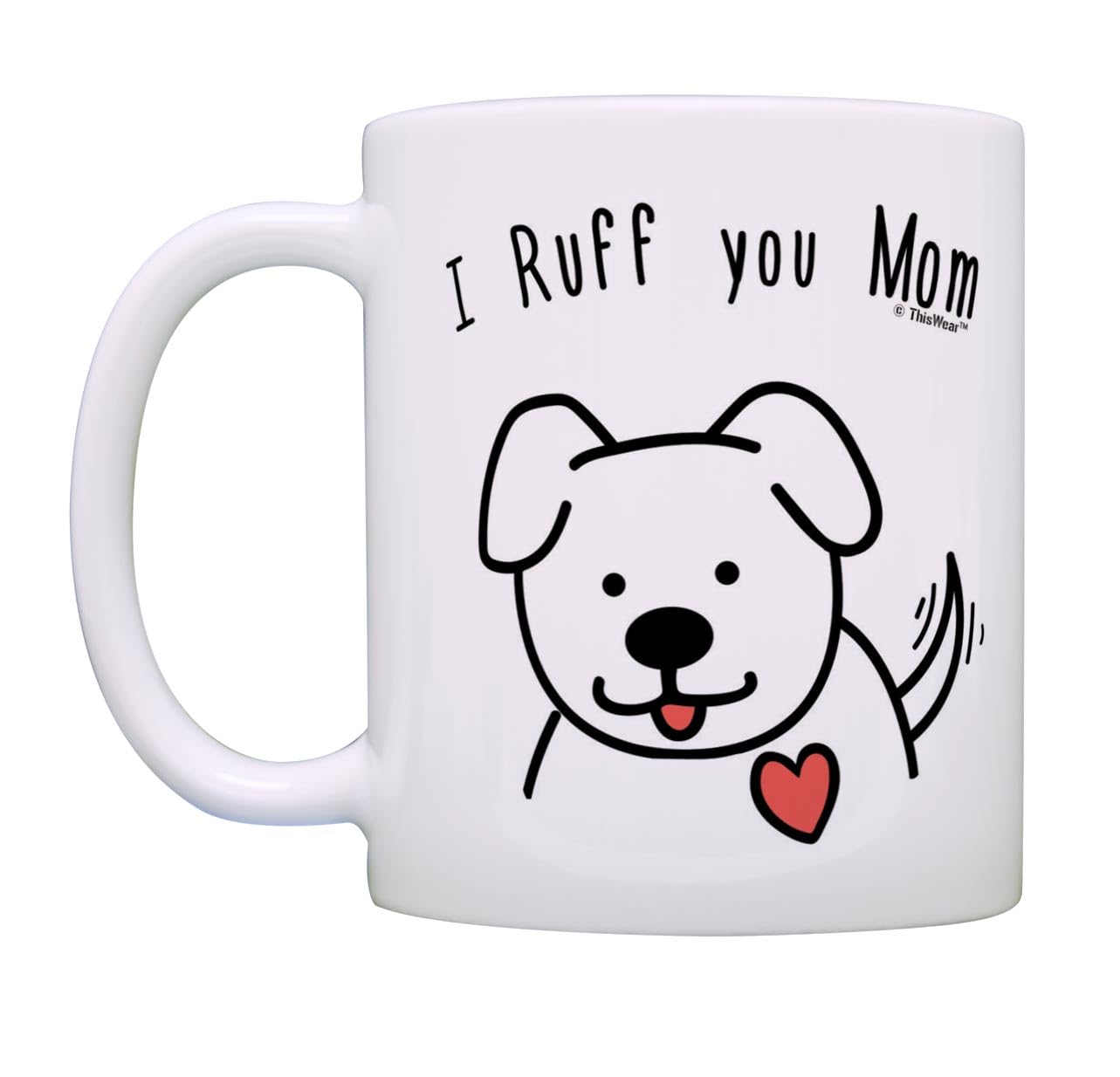 11oz Ceramic Dog Mom Coffee Mug - 'I Ruff You' Gift for Women, Dog Lovers & Rescue Moms - Perfect for Morning Coffee, Office Use & Pet-Themed Gifts