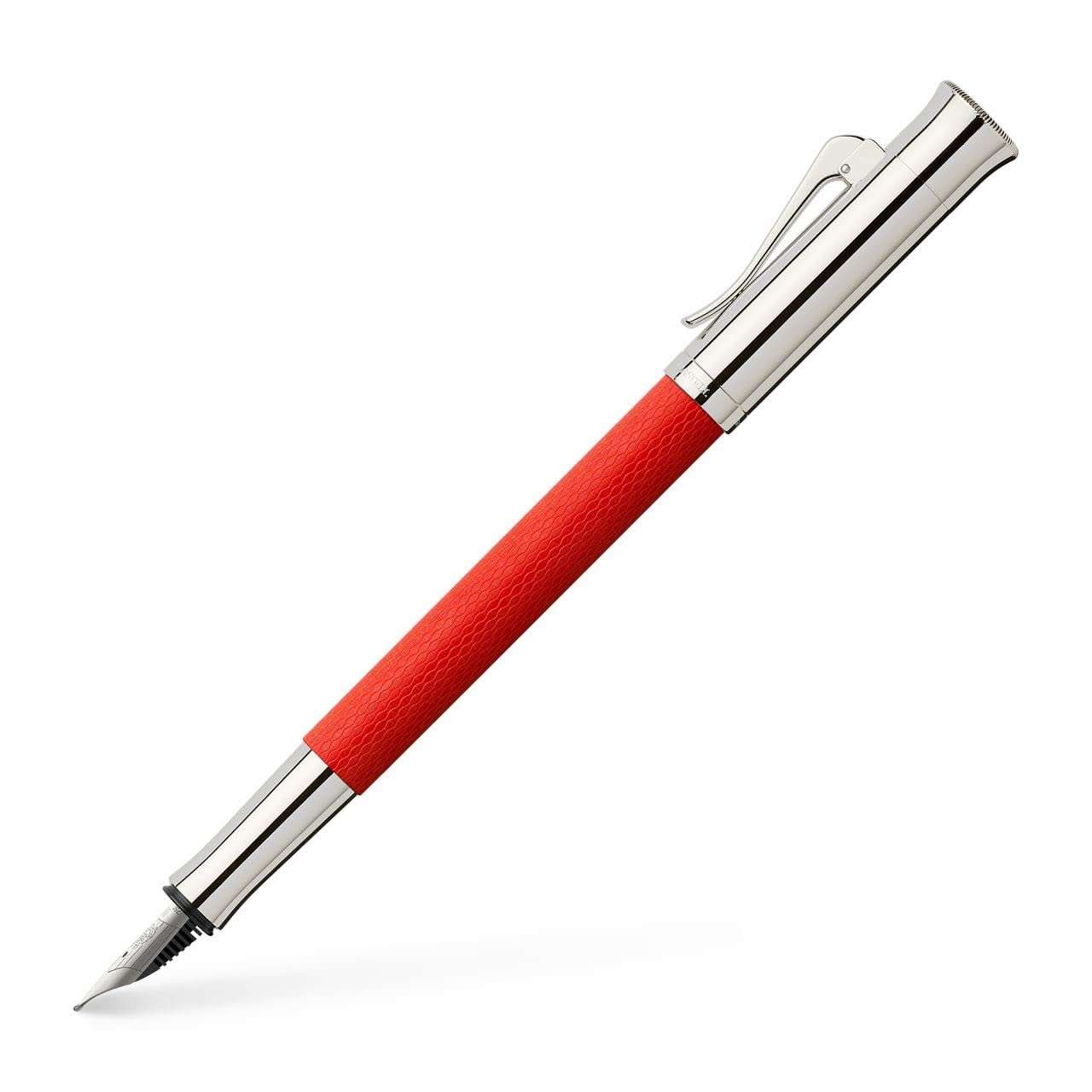 Faber-Castell 145291 Fountain Pen - Fine Point Nib, Guilloche Design, Countess Collection, India Red Ink - Premium Writing for Business & Calligraphy | Ideal for Gifts, Office Use & Collectors
