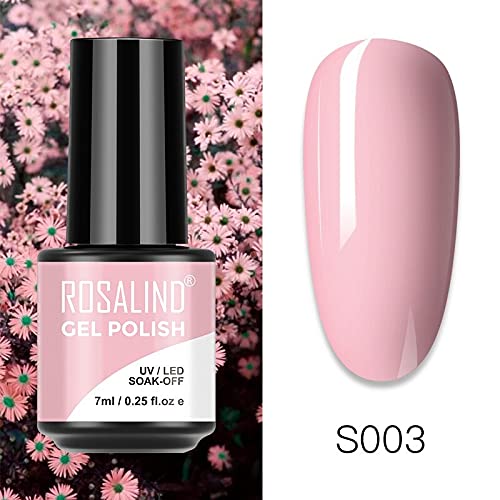ROSALIND UV Gel Polish Soak Off 7ml - Long Lasting Pure Color Nail Polish for Nail Art, LED/UV Lamp Required (S003) - Perfect for Salon, Home Manicure & DIY Nail Designs