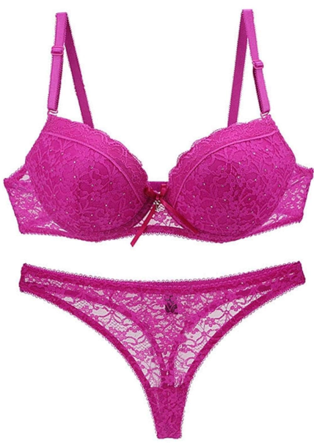 Women's Sports Bra Lace Push Up Set - Plus Size Workout Underwear & Thong Lingerie for Yoga, Gym & Active Wear