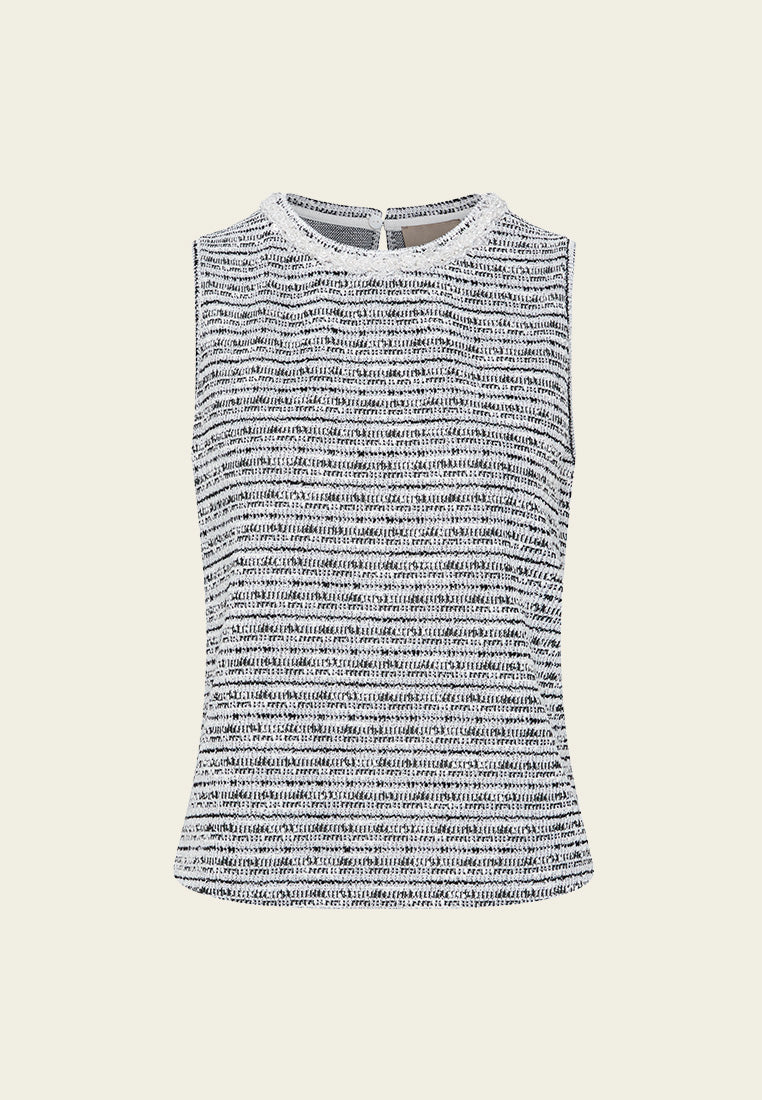 Women's Knitted Striped Sleeveless Top - Summer Casual Wear for Beach, Vacation & Everyday Outfits