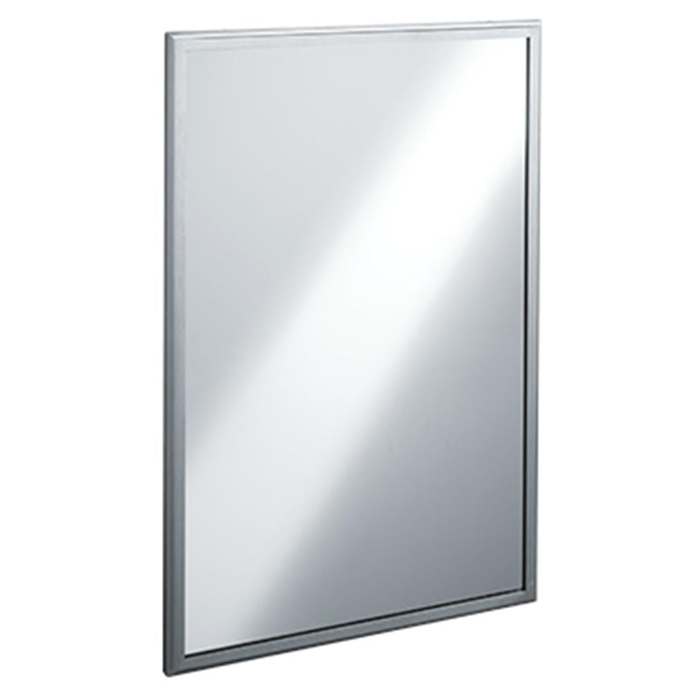 ASI 20650 B18 Roval Mirror with Inter Lok Frame - Surface Mounted Satin Finish for Bathroom & Bedroom Decor