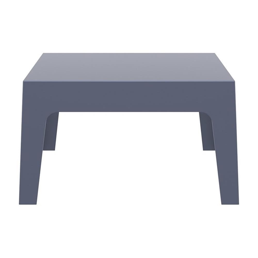 Dark Gray Compamia Box Resin Patio Coffee Table - Weatherproof Outdoor Furniture for Garden, Poolside, and Backyard Relaxation