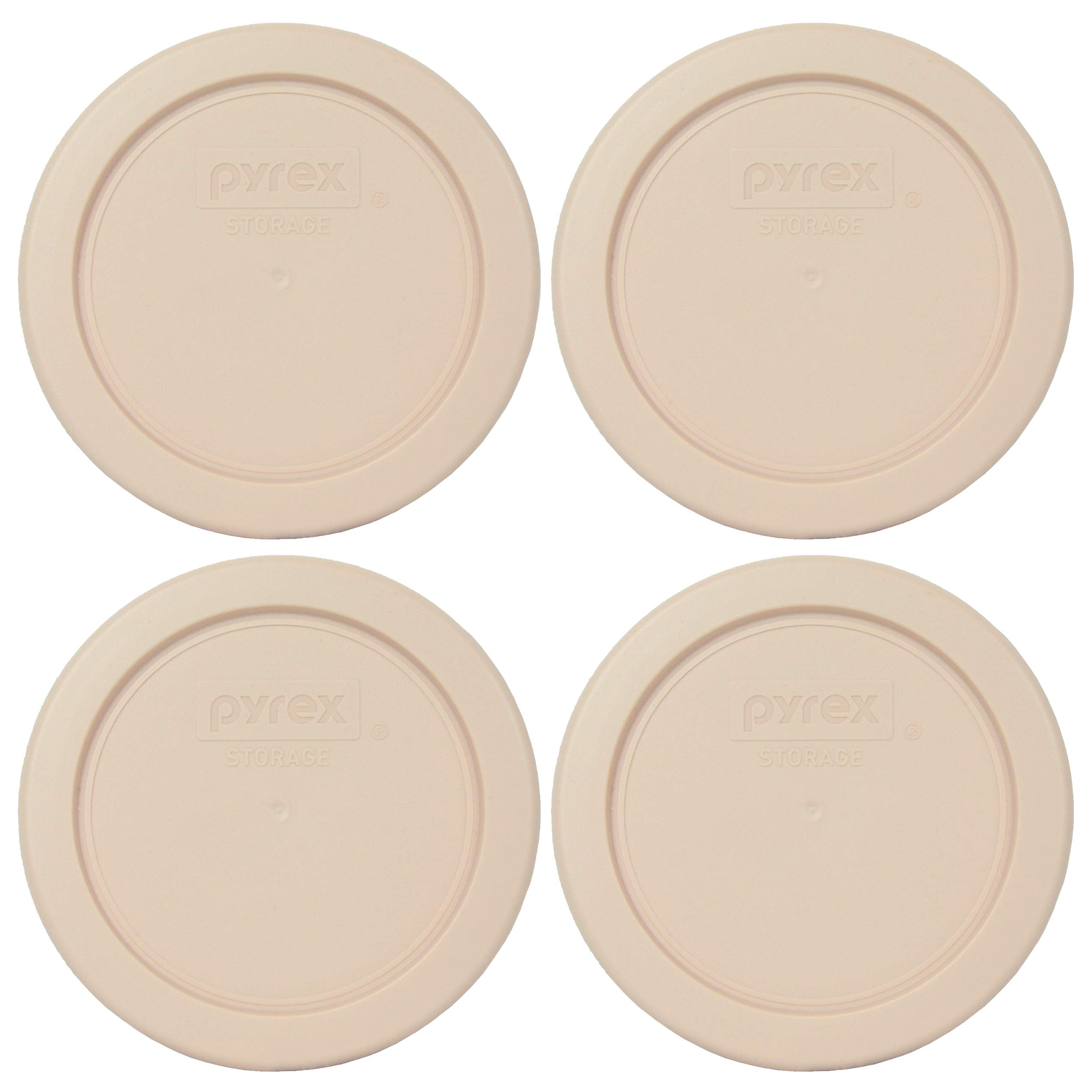 Pyrex 7202-PC Blush Round Plastic Food Storage Lids - 4 Pack | BPA-Free, Made in USA | Microwave & Dishwasher Safe for Meal Prep, Leftovers & Pantry Organization