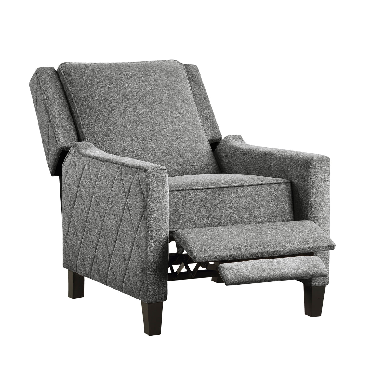 Banks II Self Reclining Armchair - Premium Textured Grey Fabric Living Room Chair for Relaxing & Lounging | Perfect for Home Theater, Reading Nook & Living Room Decor