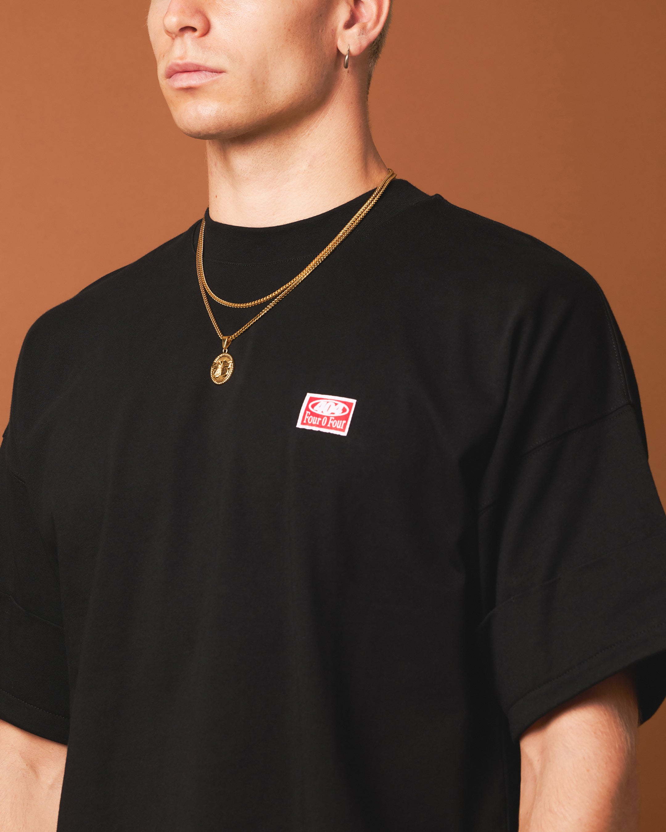 404 Workwear T-Shirt for Men - Black Cotton Short Sleeve Tee for Construction, Mechanics & Industrial Work
