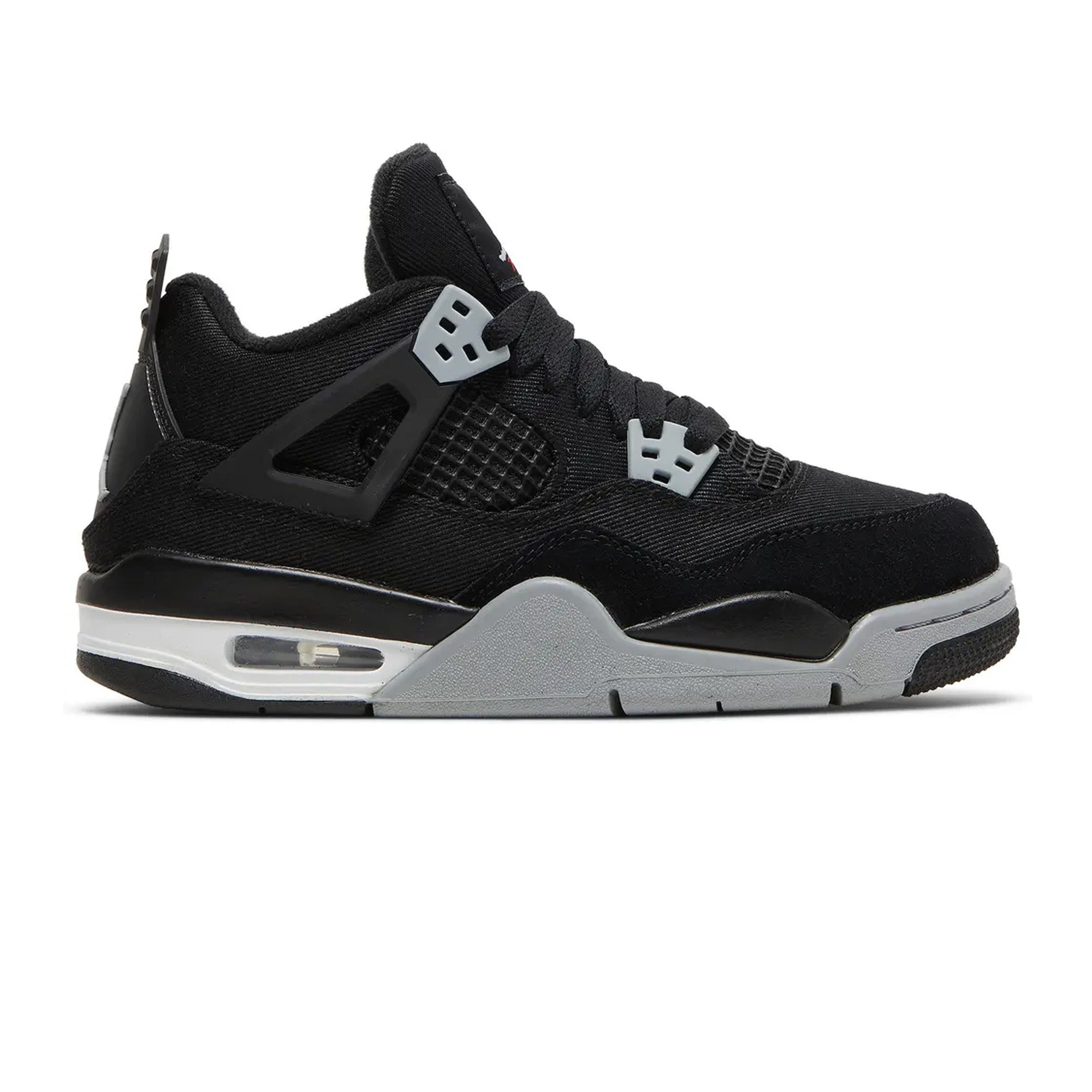 Air Jordan 4 'Black Canvas' GS Sneakers (2022) - Retro Basketball Shoes for Women & Girls - Perfect for Streetwear, Gym & Casual Outfits