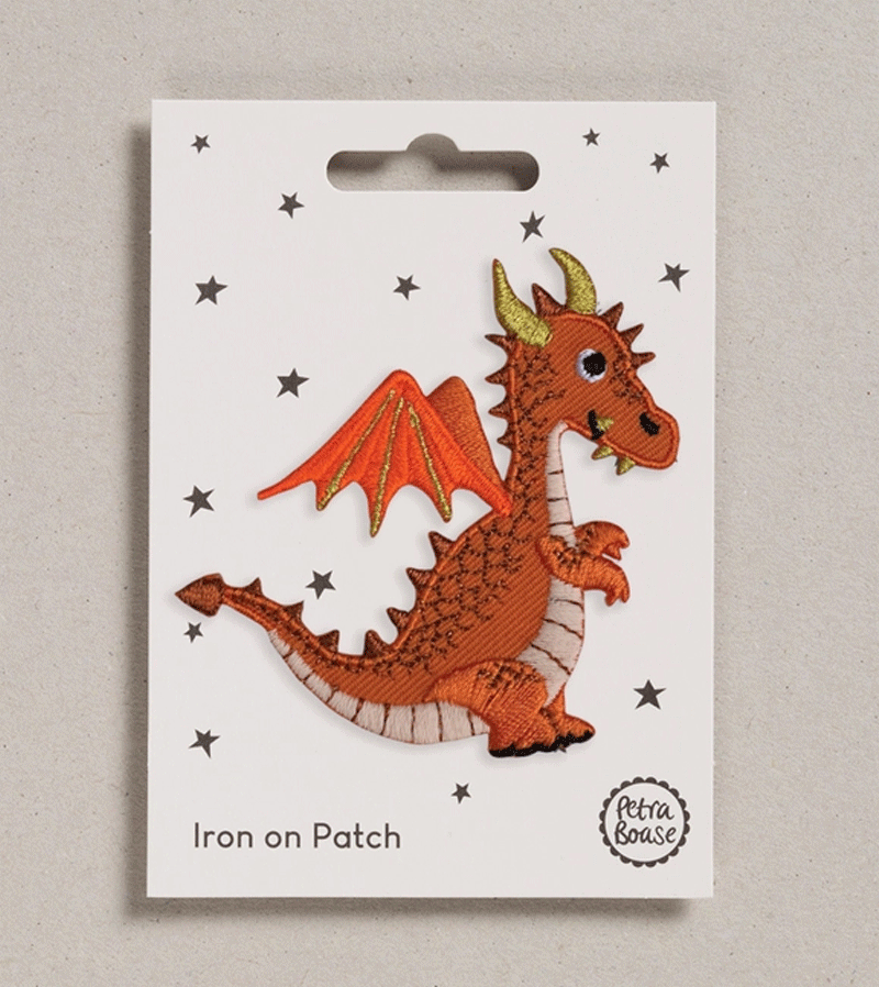 Dragon Iron On Patch by Petra Boase - Embroidered Applique for DIY Clothing, Bags & Hats - Perfect for Customizing Jackets, Jeans & Backpacks