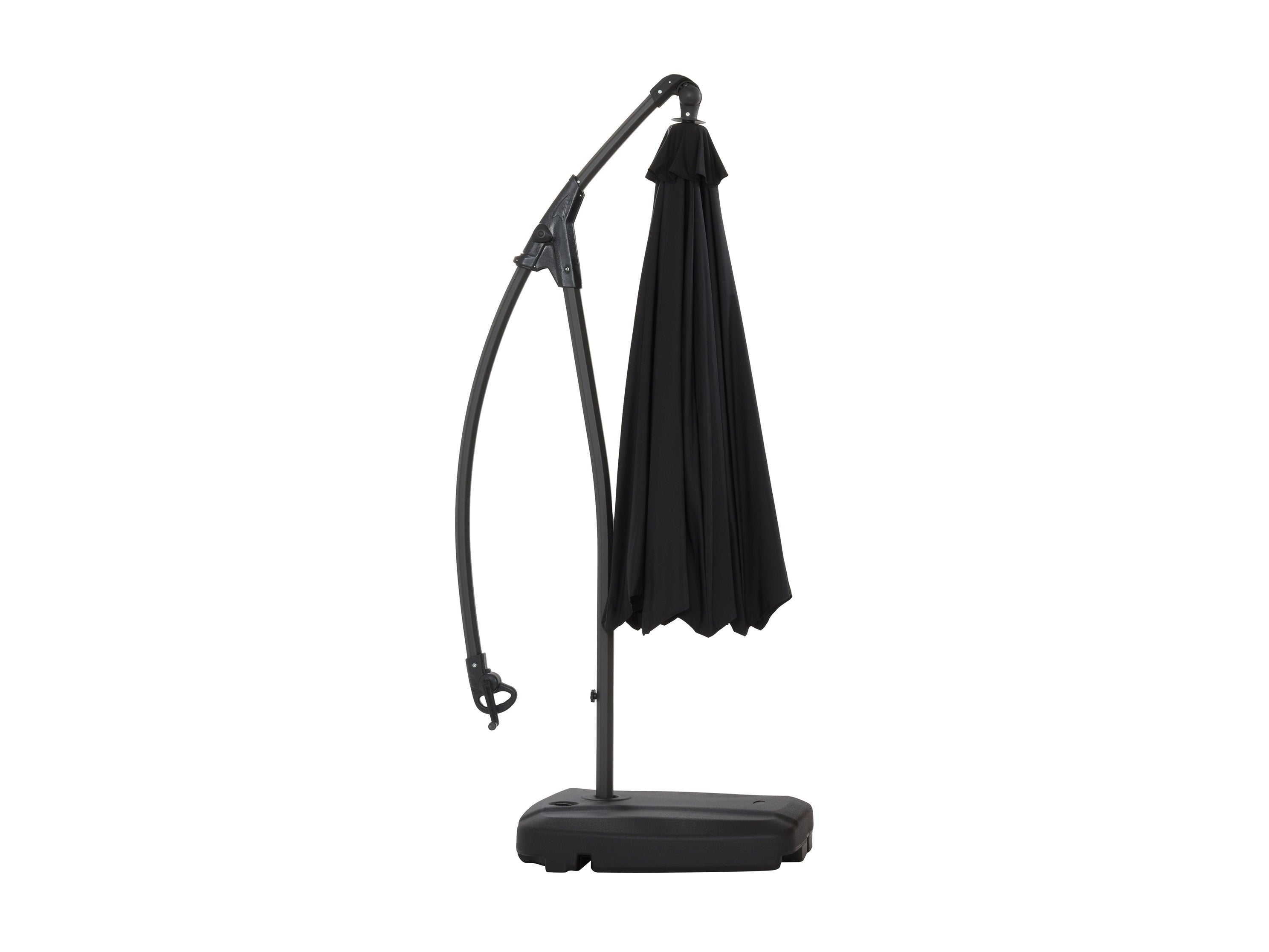 10ft Black Cantilever Umbrella with Heavy Duty Base - Patio, Poolside & Outdoor Shade Solution for Backyard, Garden and Deck