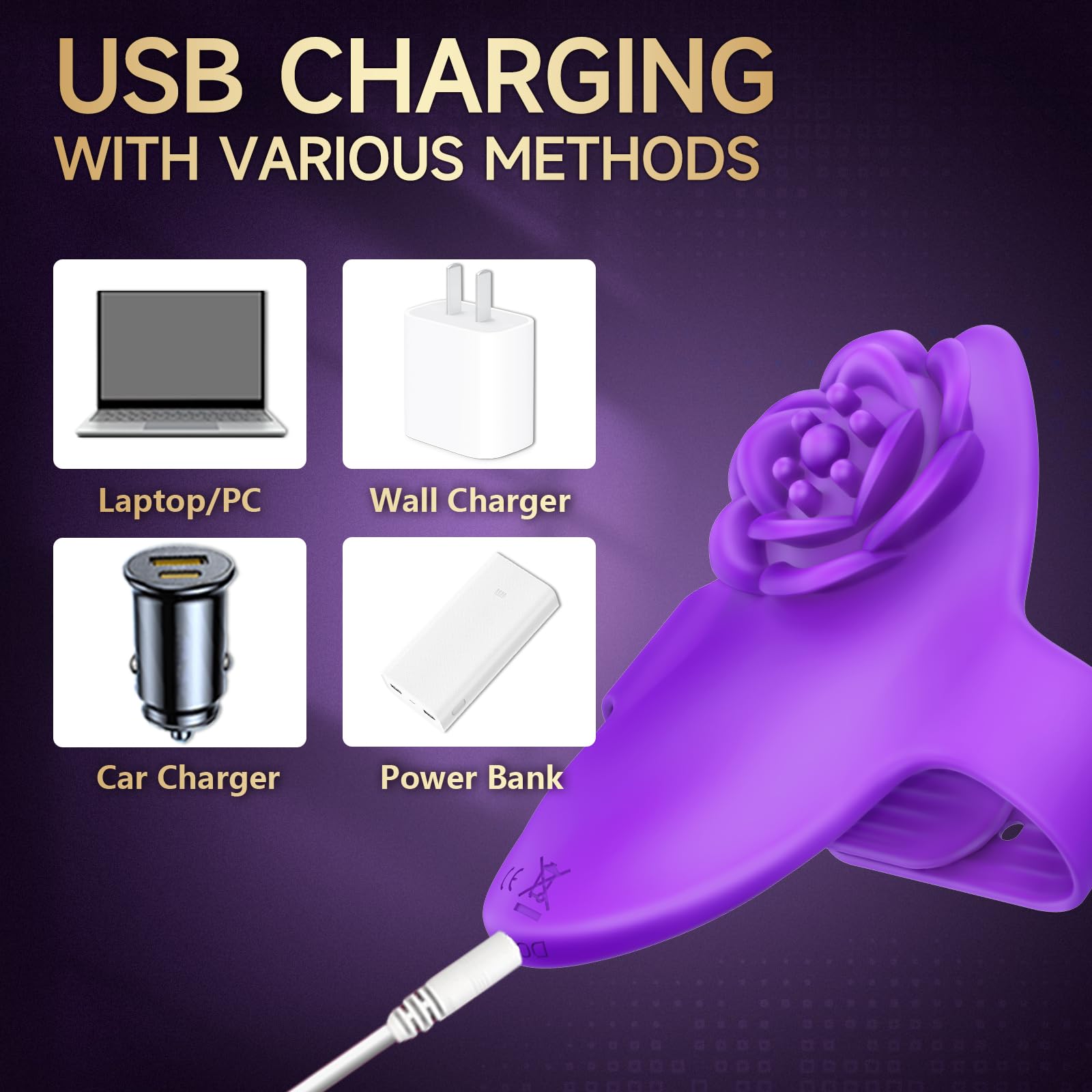 Remote Control Rose Vibrator for Couples - 10 Vibration Modes, G-Spot & Nipple Stimulation, Wearable Panty Butterfly Vibrator - Perfect for Long-Distance Play & Romantic Nights (Adult Sex Toy)