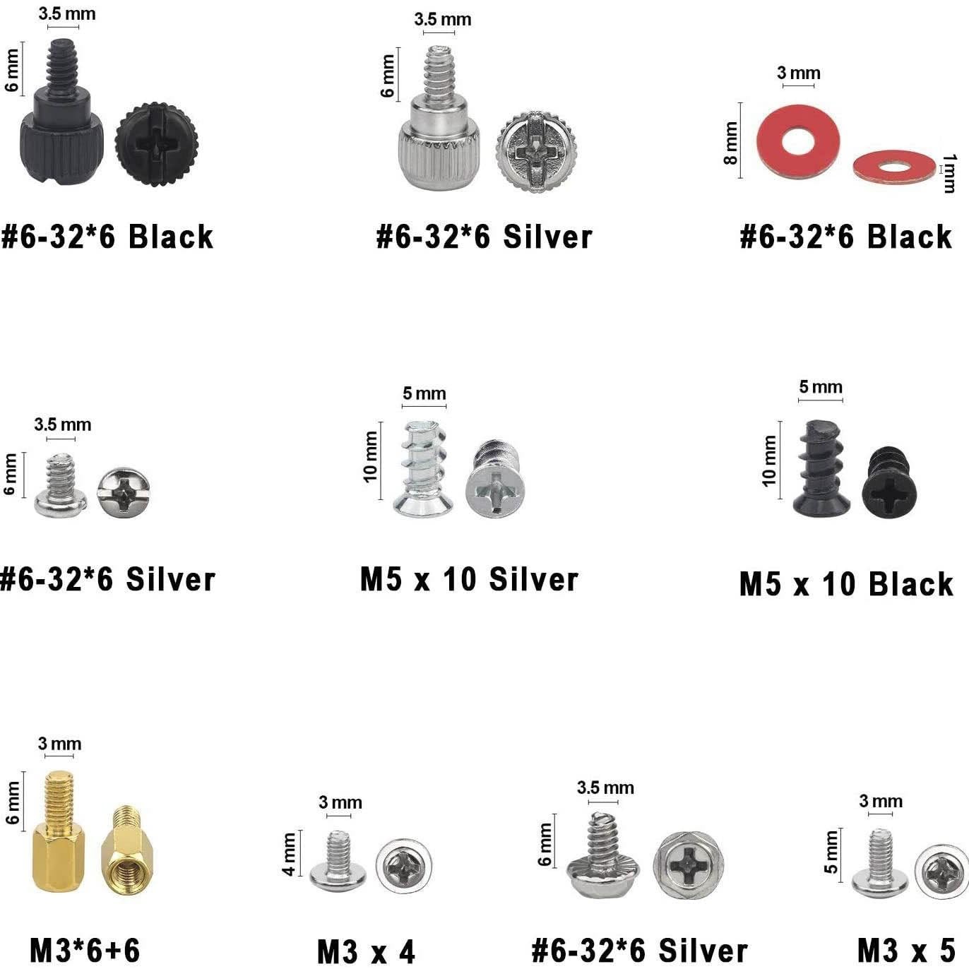 ZHHSUNY 332-Piece PC Screw Standoff Kit for Computer Case, Hard Drive, Motherboard, Cooler Fan & Graphics Cards - Perfect for PC Building, Upgrades & Repairs