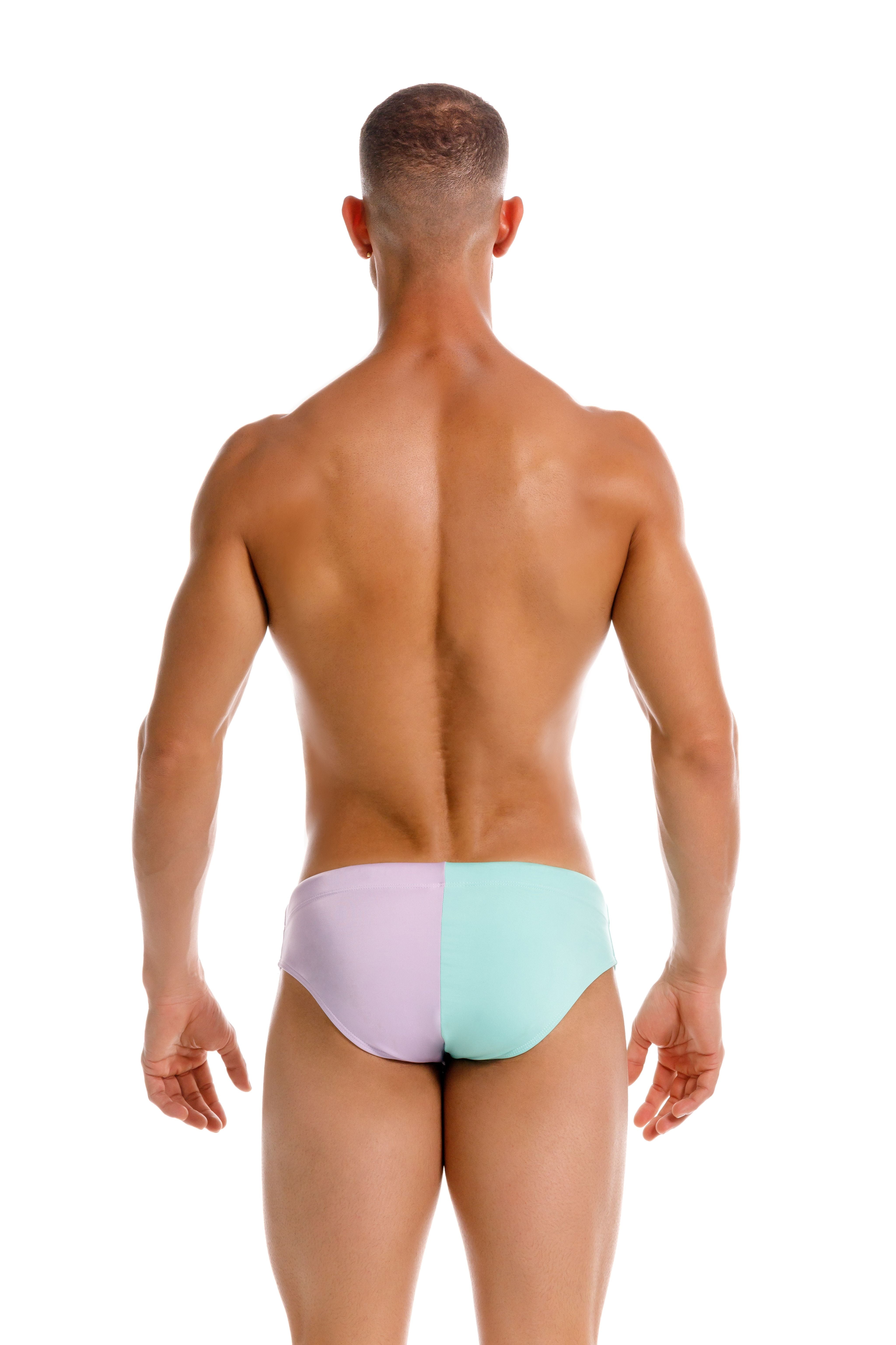 JOR Mix Swim Bikini Brief - Green & Lilac Two-Tone High-Waisted Bikini Bottom for Women | Perfect for Beach, Pool, Vacation & Summer Water Activities