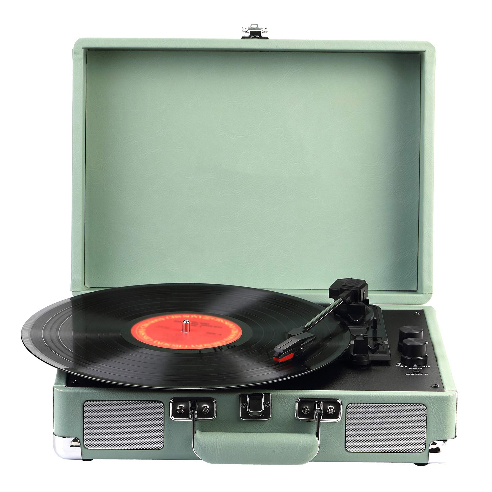 Portable Bluetooth 5.0 Vinyl Record Player with Built-in Speakers - 33/45/78 RPM Turntable for 7/10/12 Inch Records - Retro Phonograph for Home, Office & Gift Giving - Perfect for Music Lovers & Vintage Decor