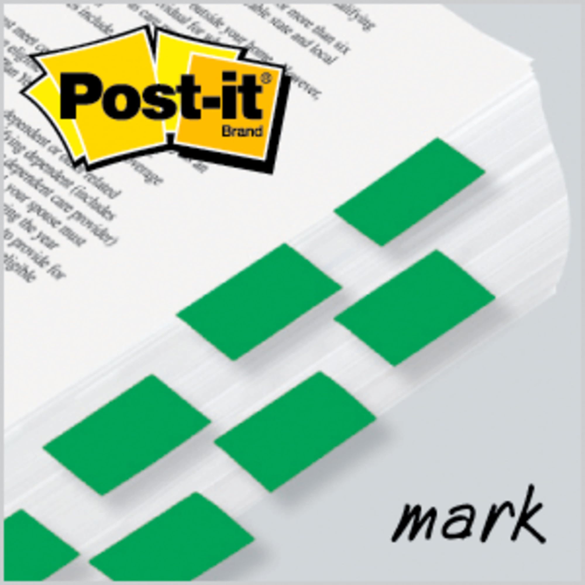 3M Standard Tape Flags - 6 Pack with Dispenser, 100 Green Flags per Dispenser | Self-Stick Page Markers for Books, Files & Documents | Office, School & Home Organization Supplies