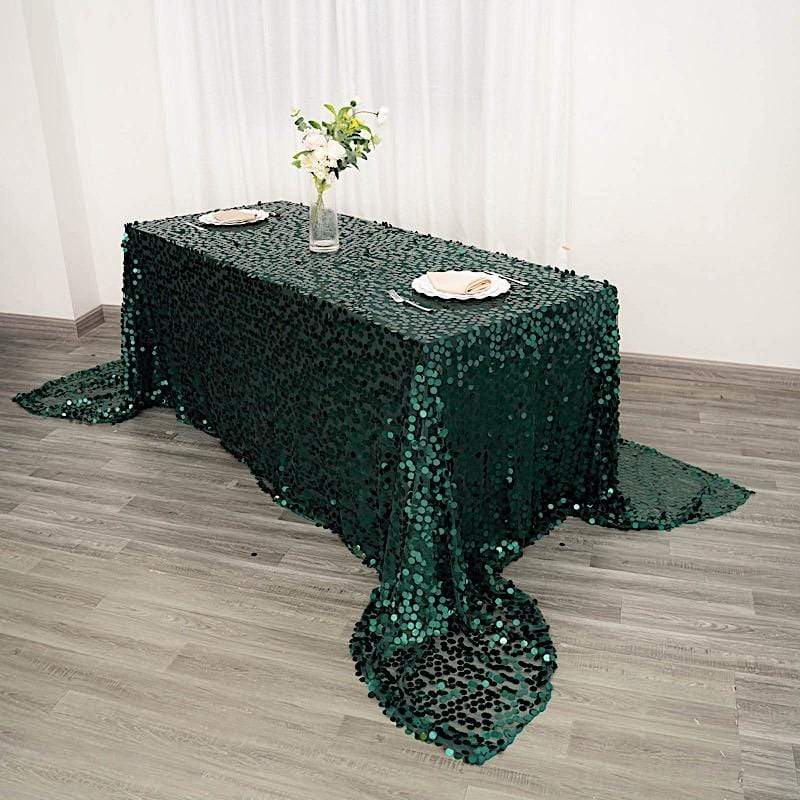 90x156 Inch Large Payette Sequin Rectangular Tablecloth - Elegant Glitter Table Cover for Wedding, Party, and Holiday Decorations