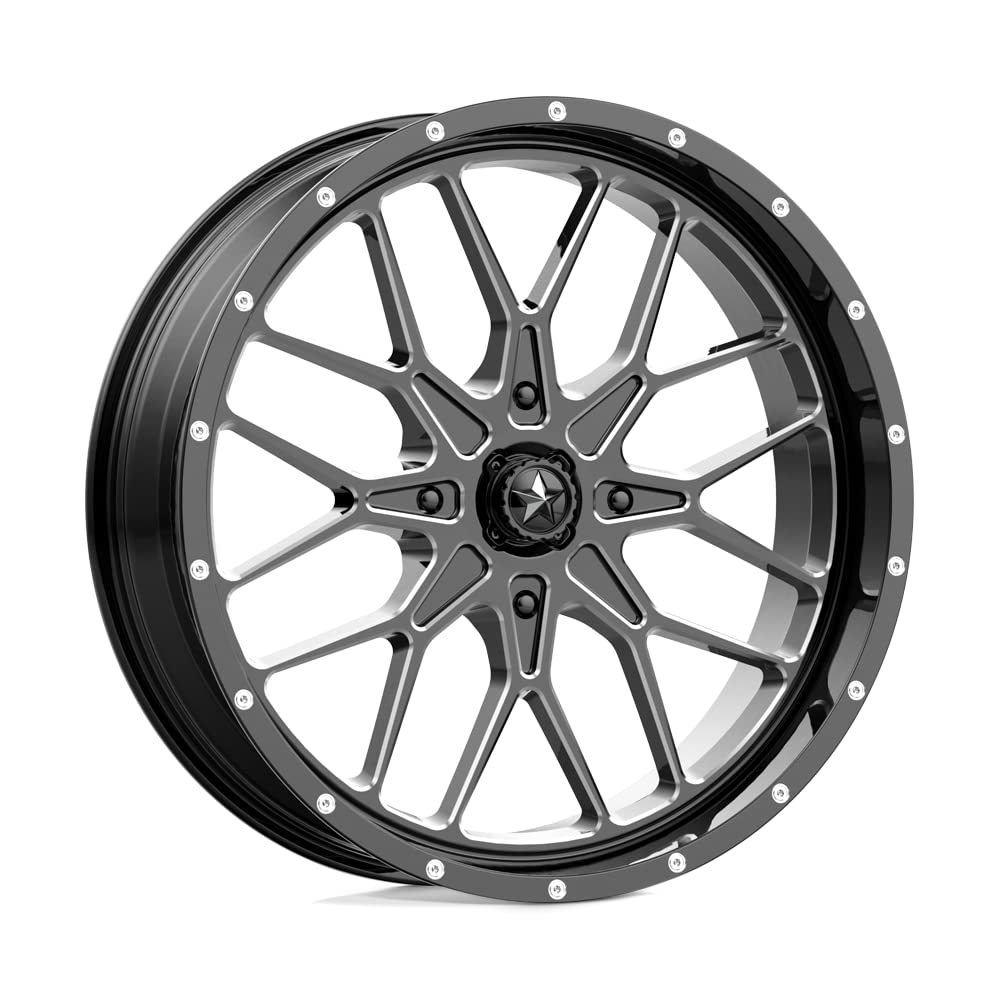 MSA Offroad Wheels MA45 18x7 4x137 Bolt Pattern Gloss Black Mill Finish 00MM Offset - Durable Alloy Rims for Jeep Wrangler, Toyota Tacoma & Off-Road Adventures