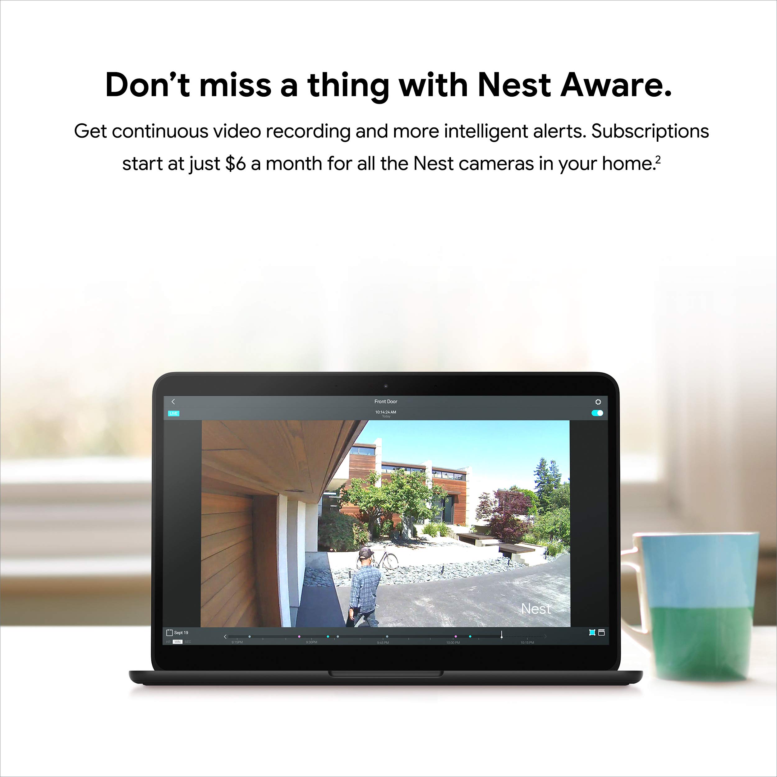Nest Cam Outdoor Security Camera - Weatherproof HD Video Surveillance with Night Vision & Motion Alerts for Home & Business Security (Ideal for Front Door, Backyard, Garage Monitoring)