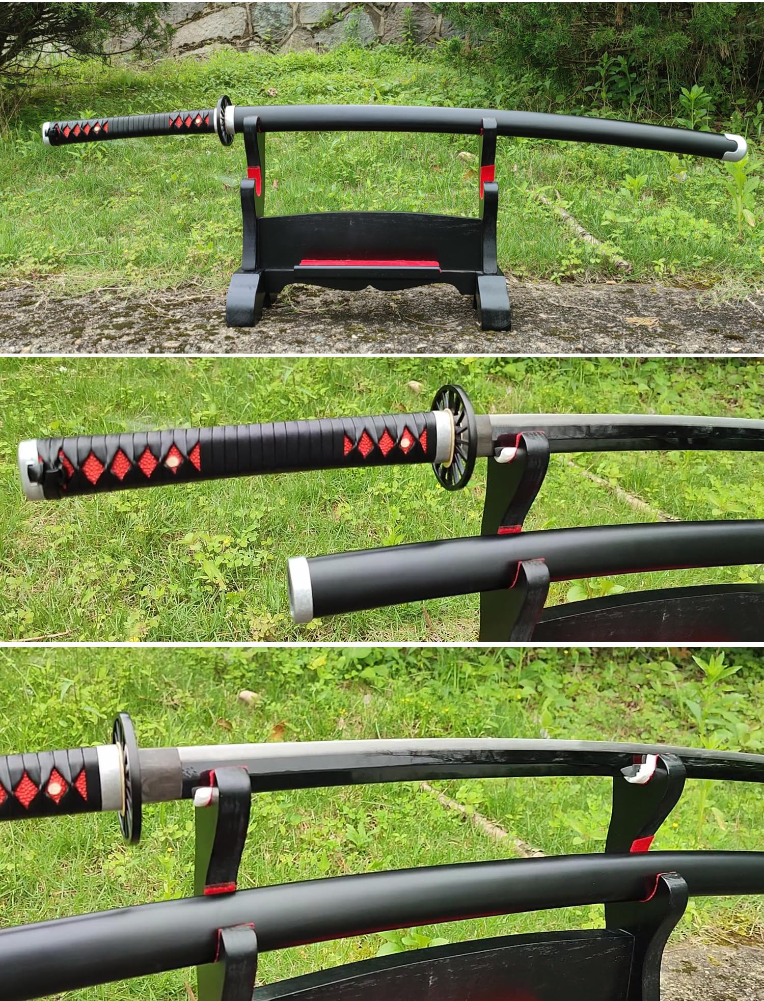HERO SWORD Japanese Anime Katana - Hand Forged 1045 Carbon Steel Samurai Sword, Full Tang Handmade Sharp Practical Blade - Demon Slayer Replica for Cosplay, Martial Arts Training & Anime Collection
